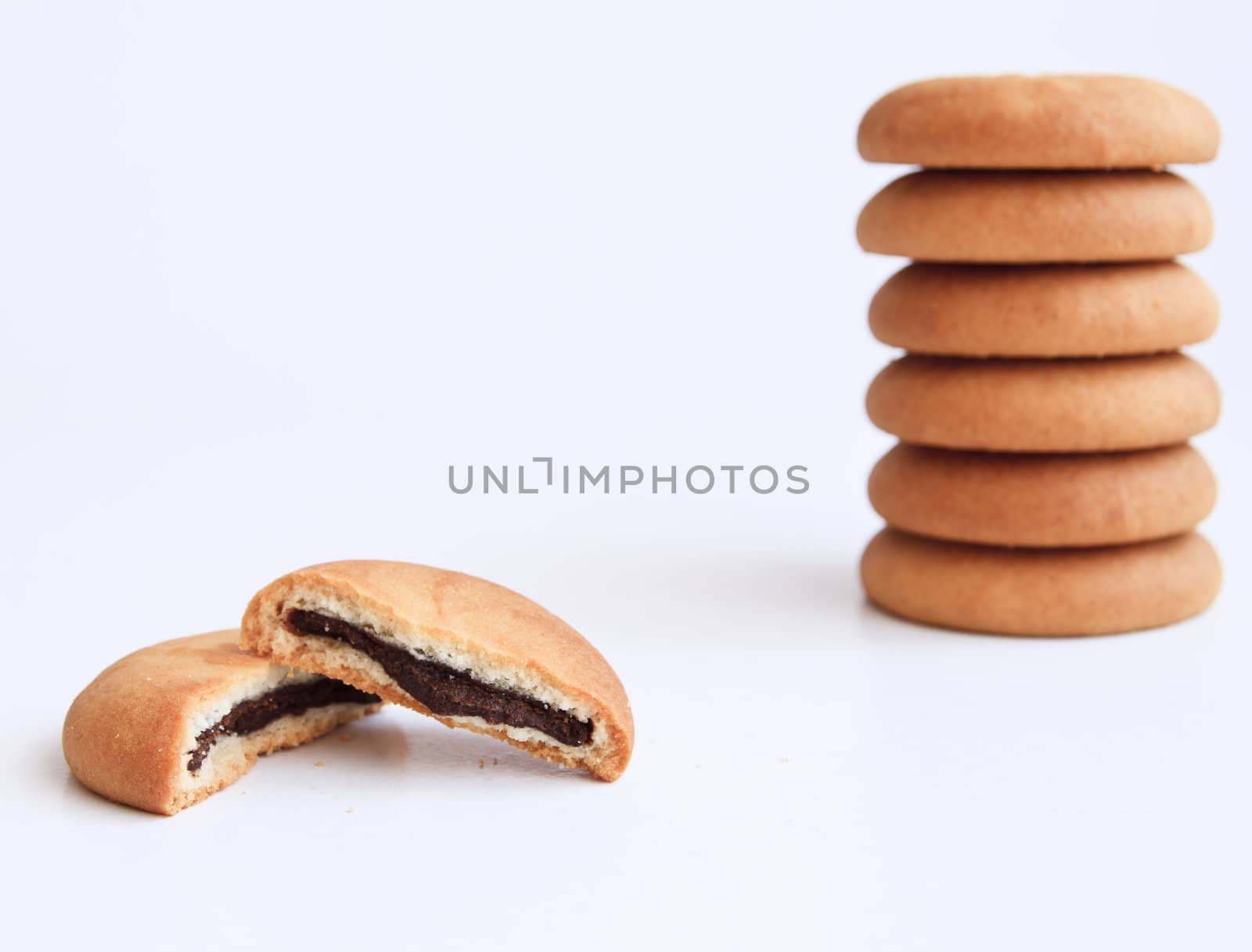 biscuits filled with chocolate cream by manaemedia