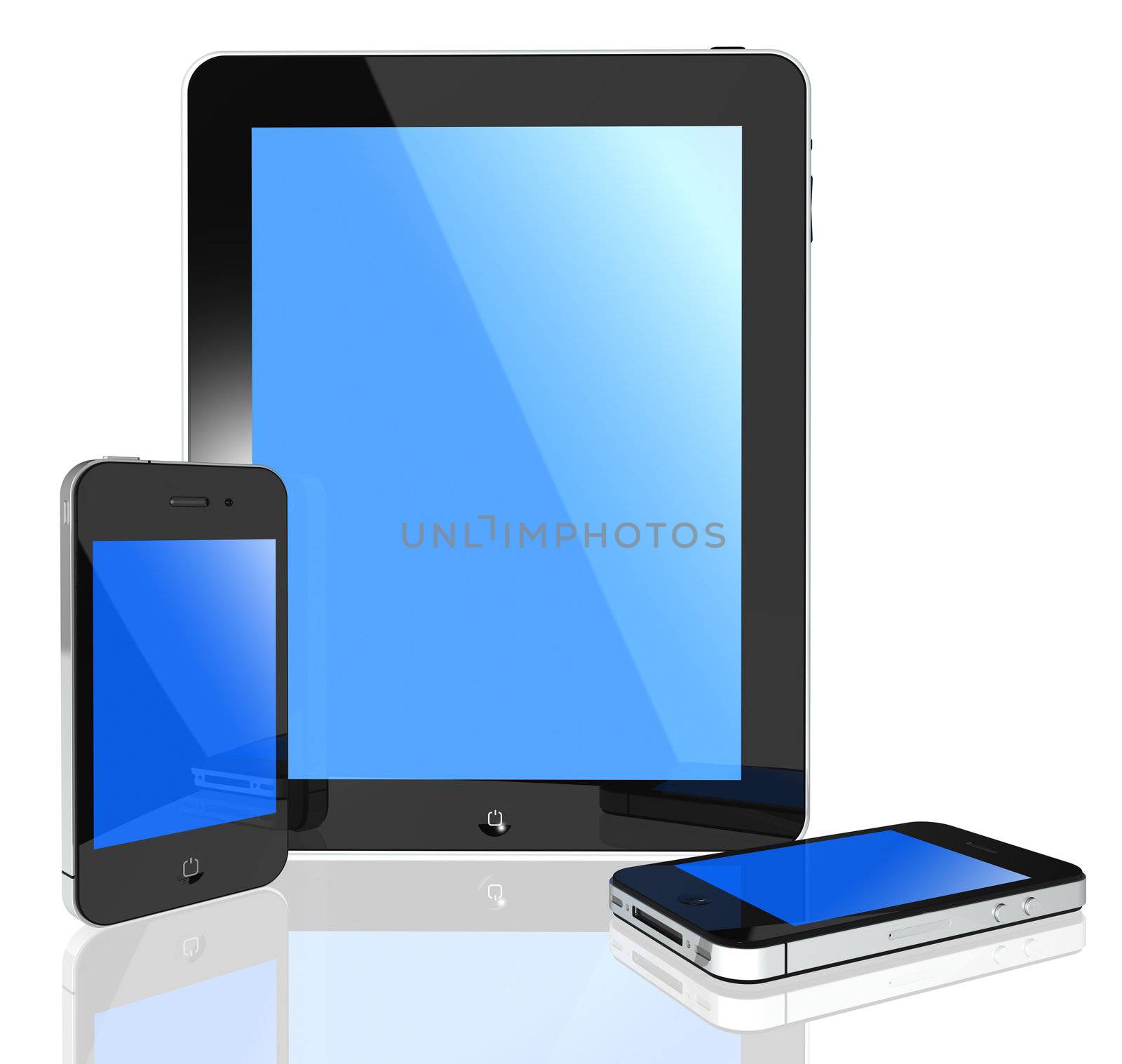 Modern touch screen -i pad and phone by manaemedia