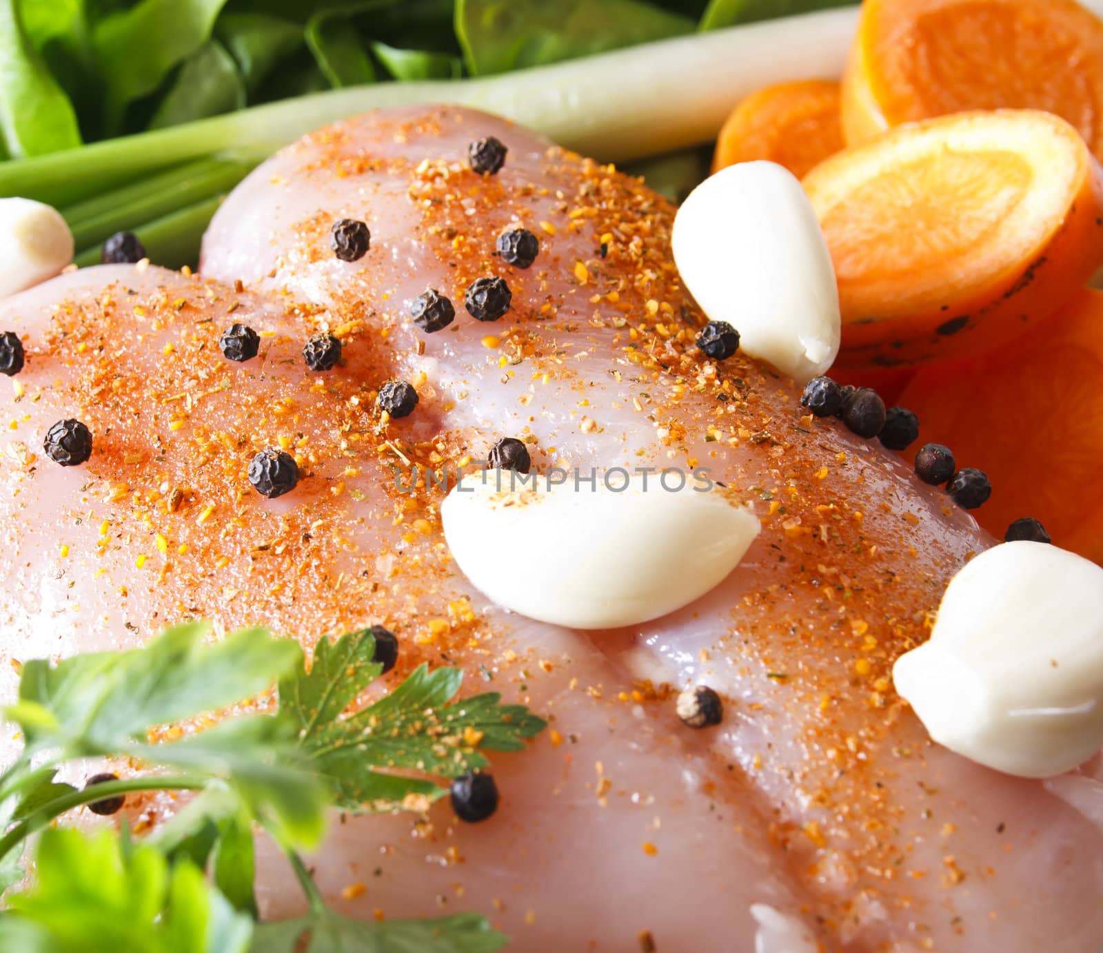 Raw chicken with carlig by manaemedia