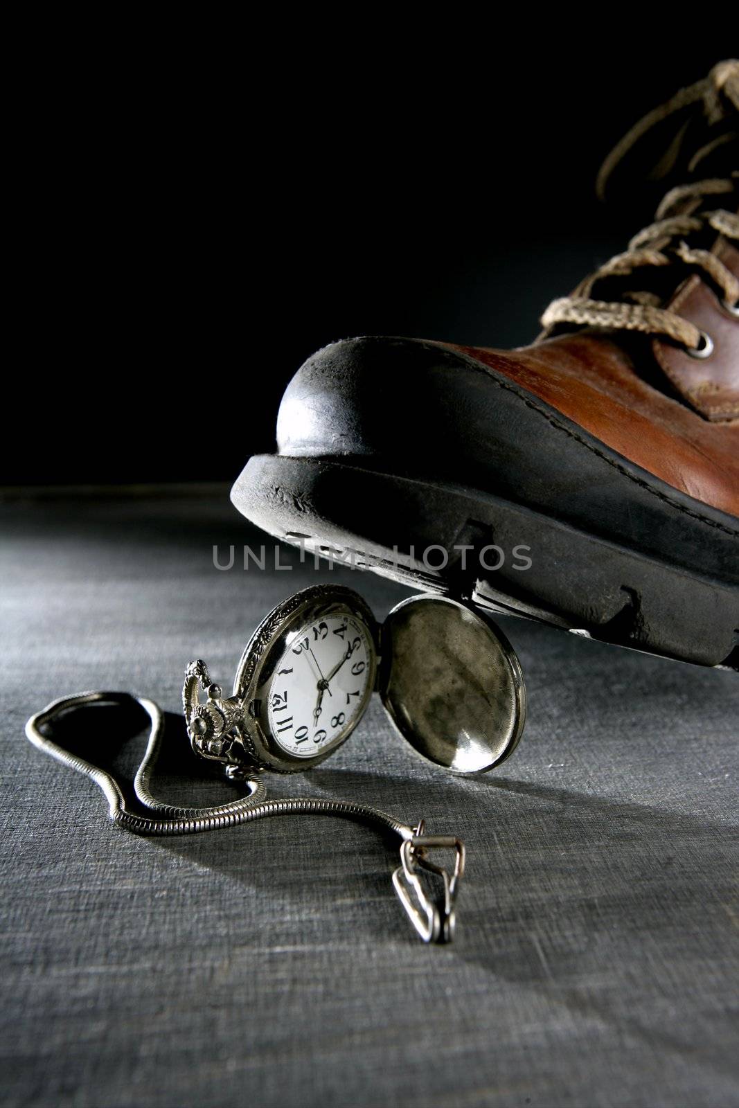 Boot treading an old pocket silver watch by lunamarina