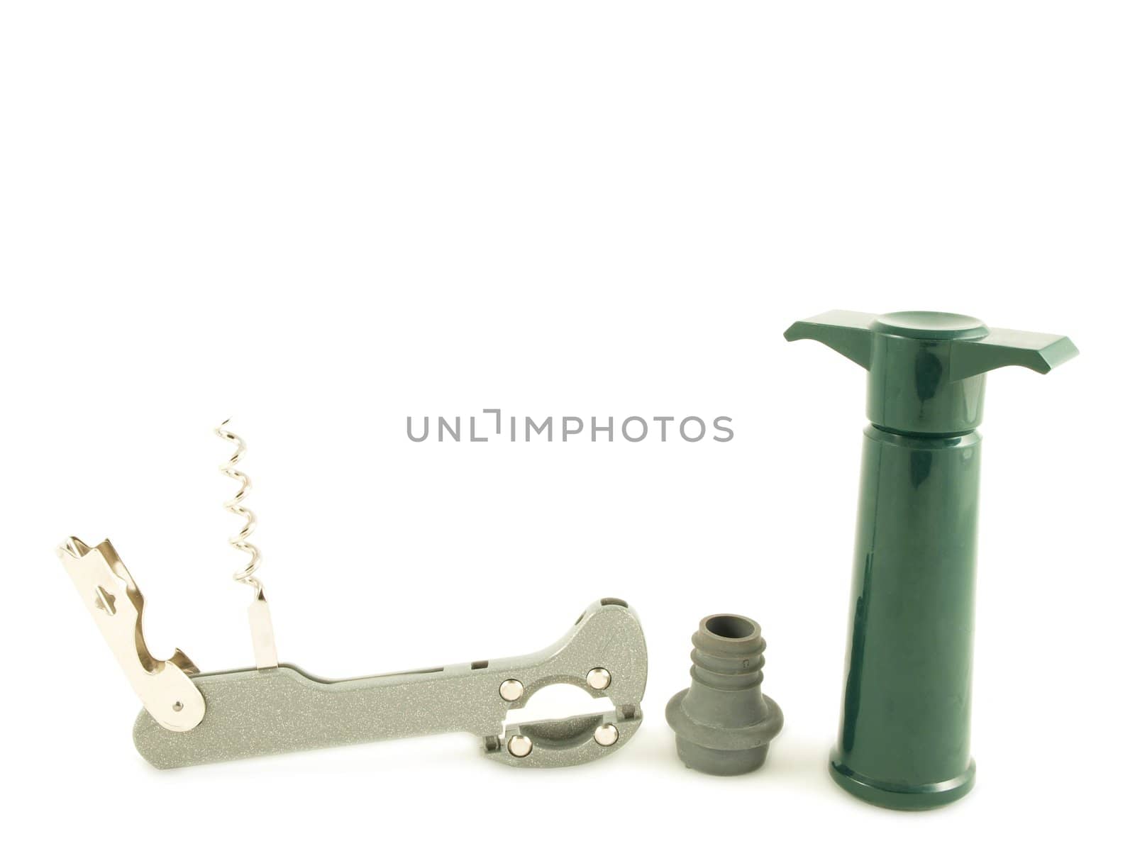 Winery equipment grouped together, isolated towards white background