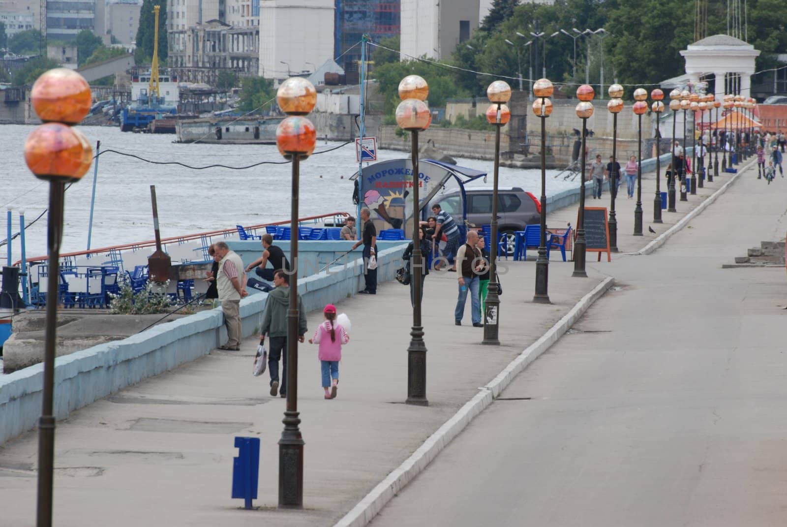 Embankment in the Saratov by Light