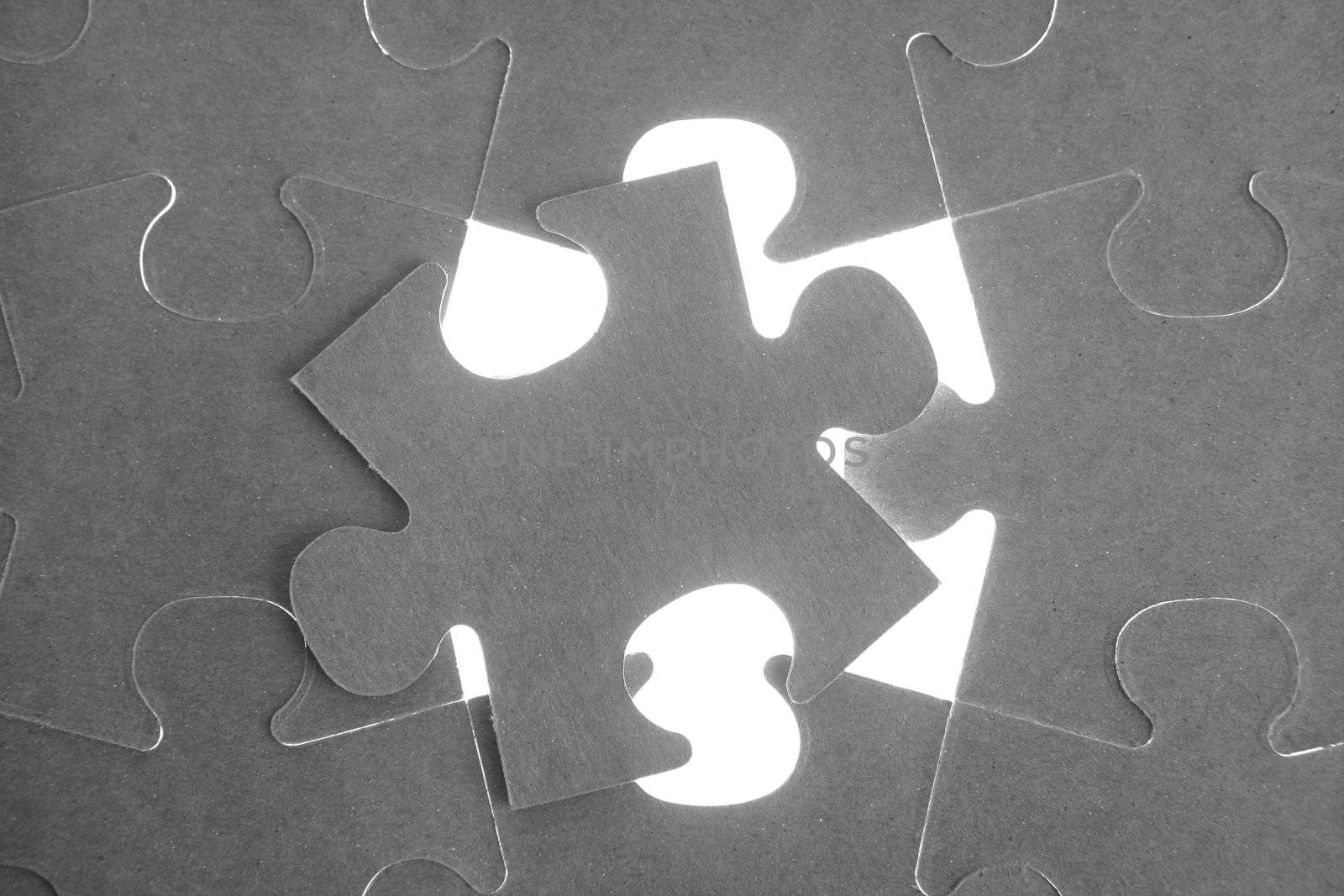 Puzzle, communication teamwork metaphor, conection challenge