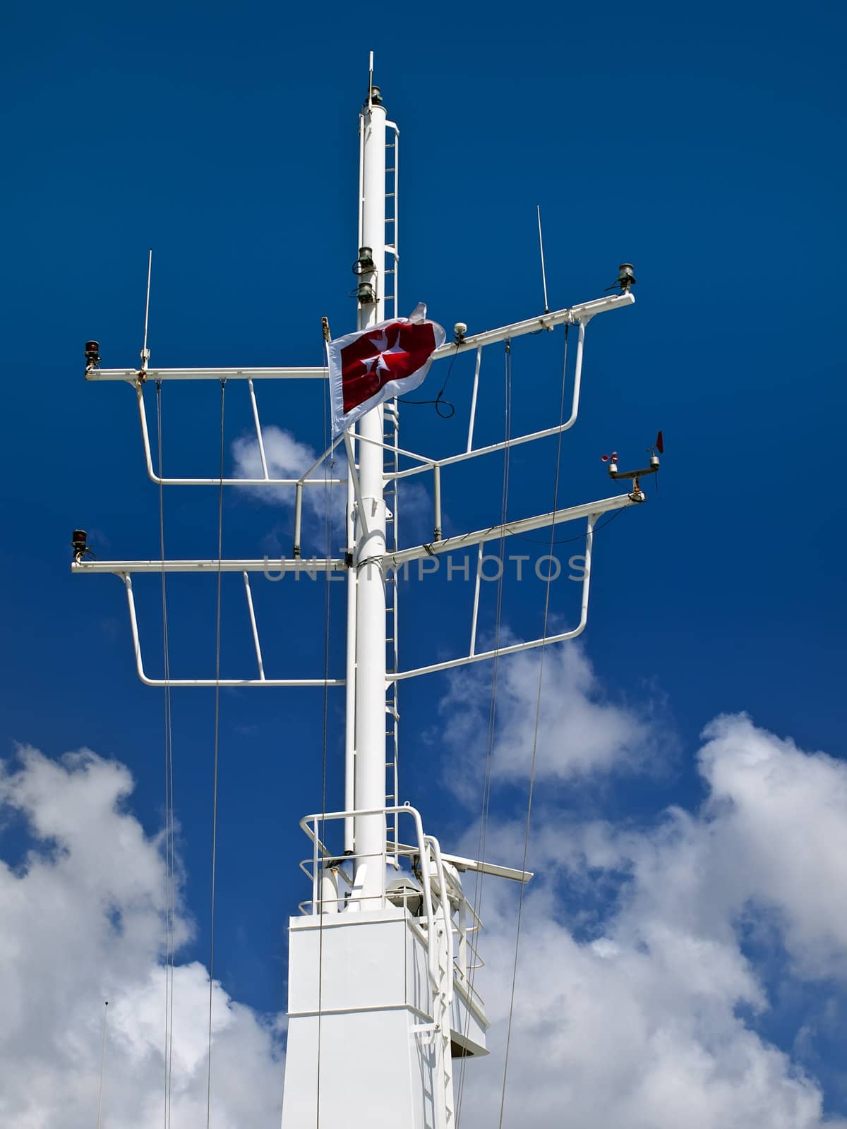 Maltese Cross flag on a Malta registered seafaring vessel