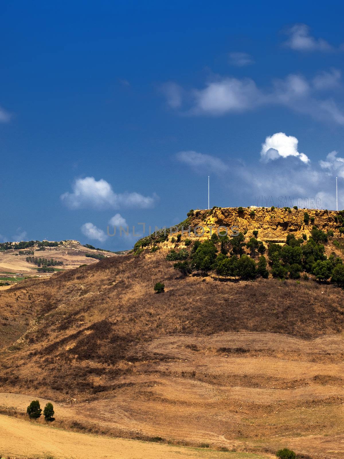 One of the many hills of Gozo as seen from the medieval Citadel