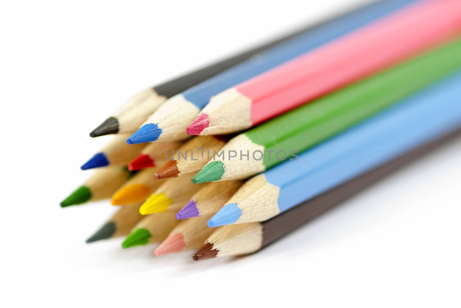 a set of multicolored pencils