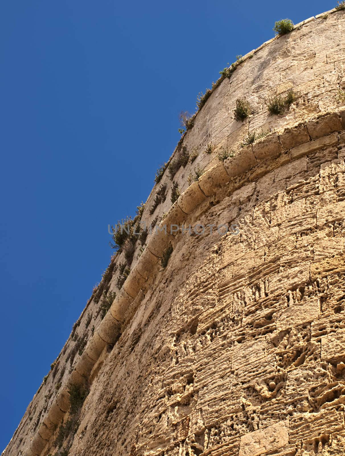 Detail from one of the bastion curtains in the citadel in Gozo