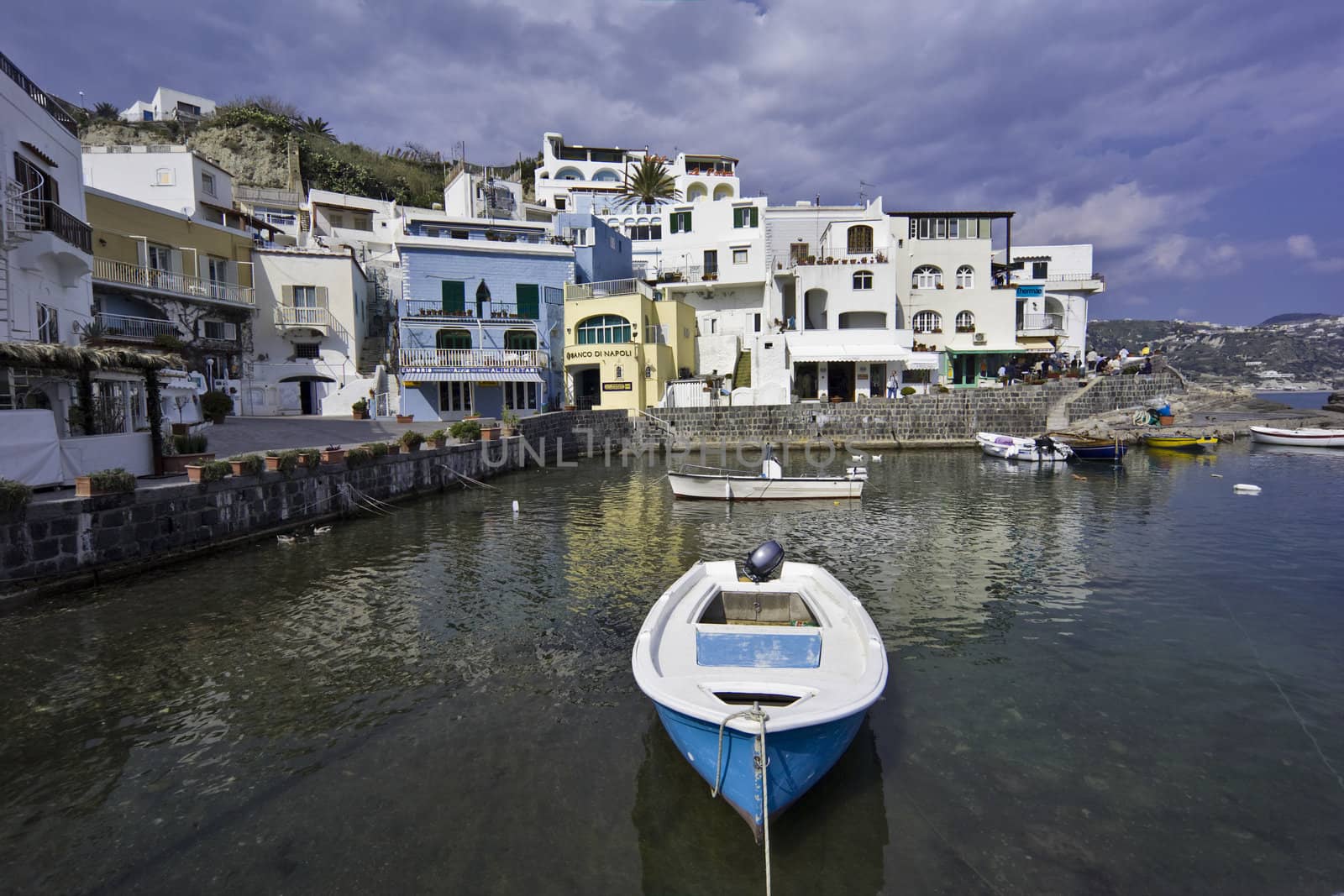 ITALY, Campania, Ischia island, S.Angelo, fishermen boats at S.Angelo