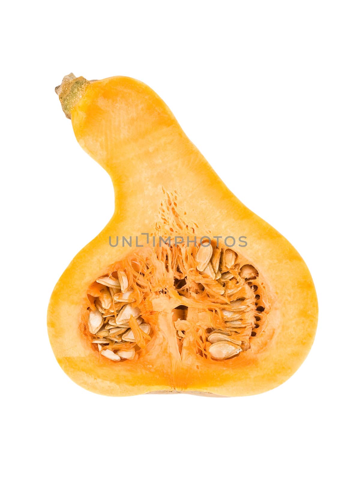 Pumpkin on white background, clipping path included.