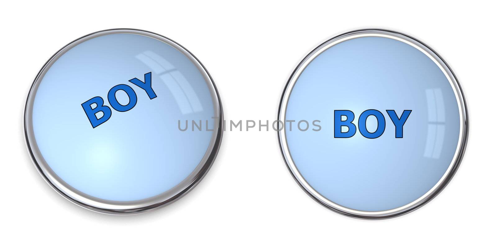 Button Blue Word Boy by PixBox