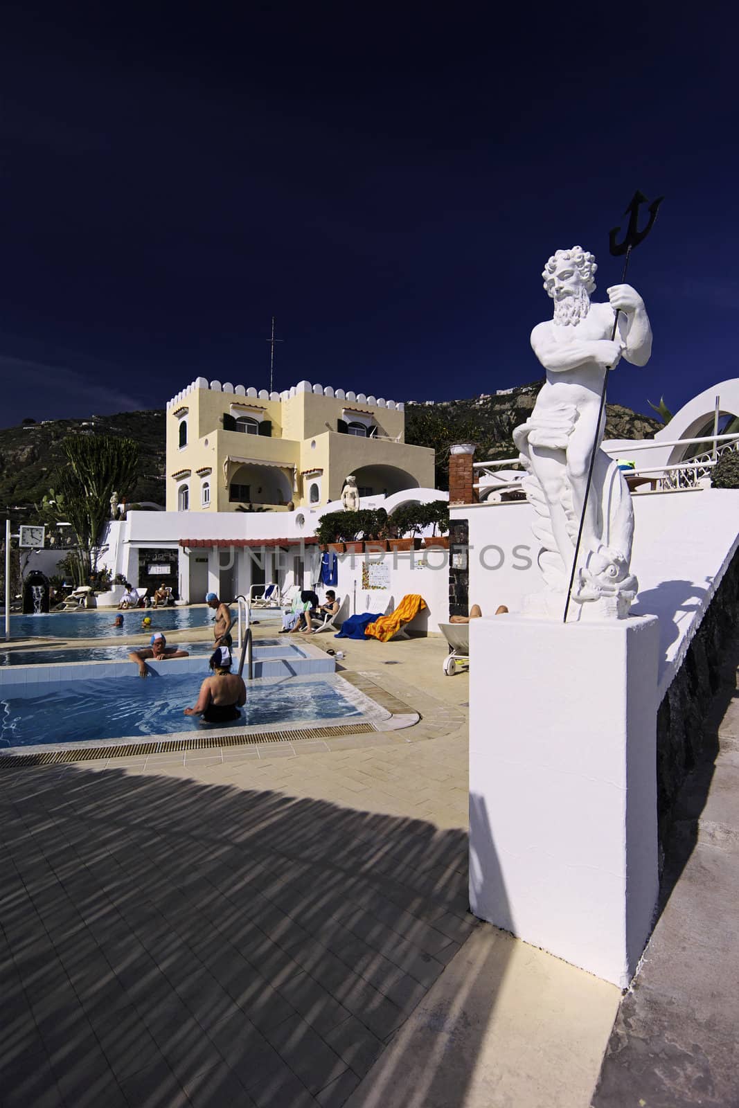 ITALY, Campania, Ischia island, S.Angelo, view of the "Tropical Residence", a thermal hotel in S.Angelo