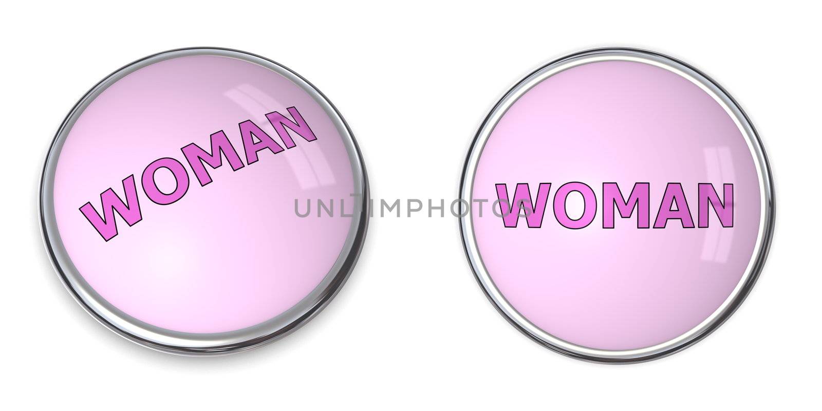 Button Pink Word Woman by PixBox