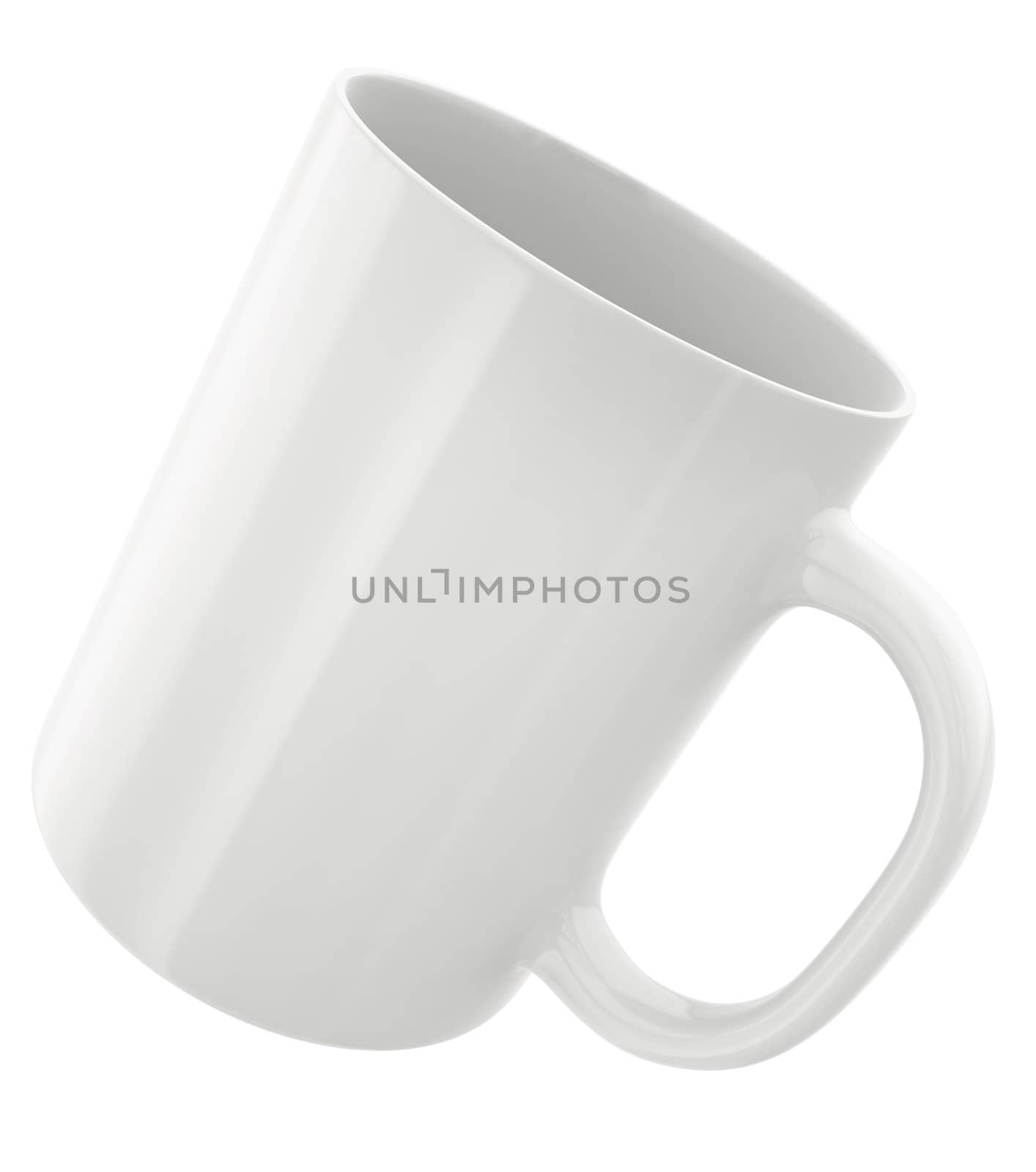 Simple white mug, 3D render.