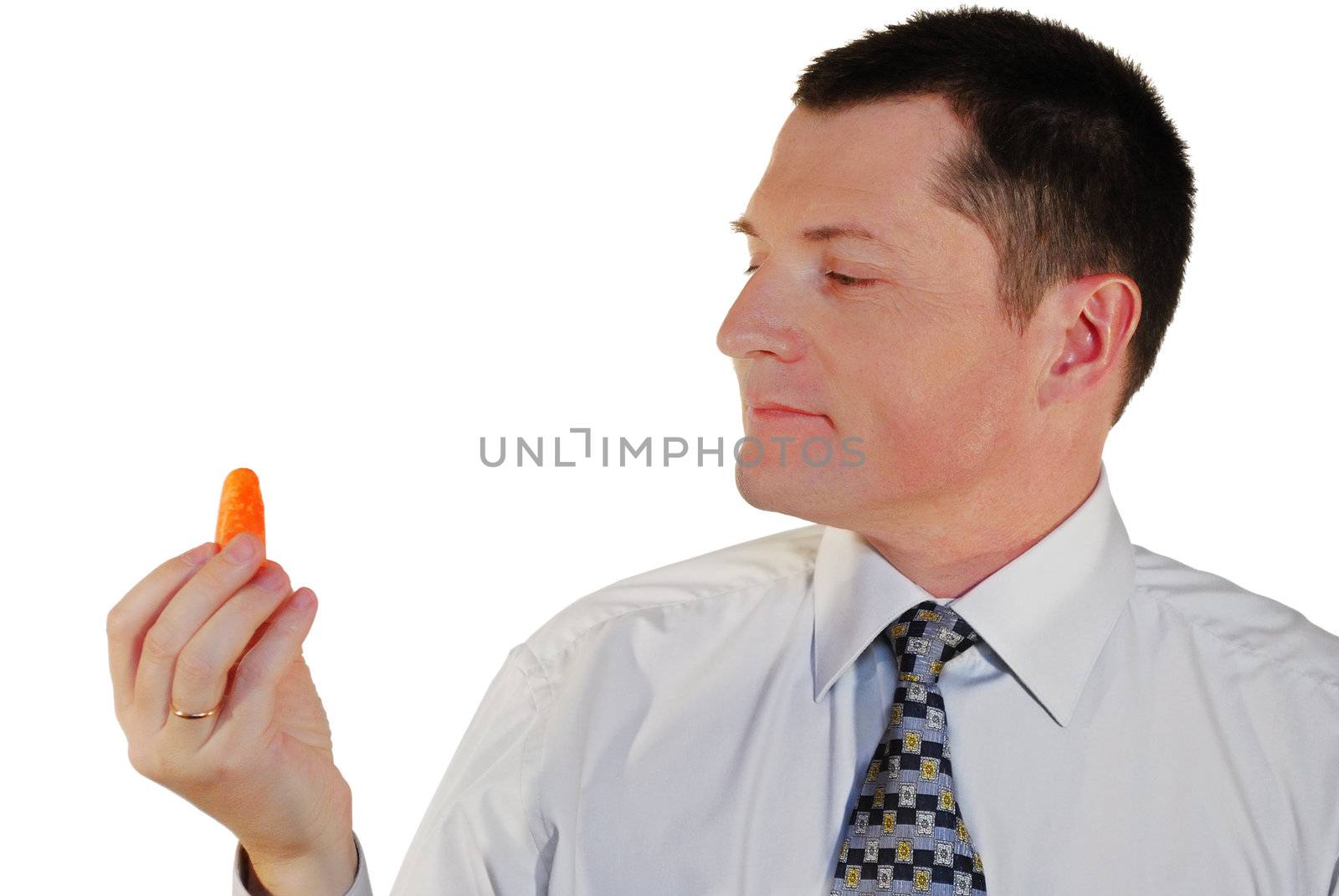men with simple orange carrot 
