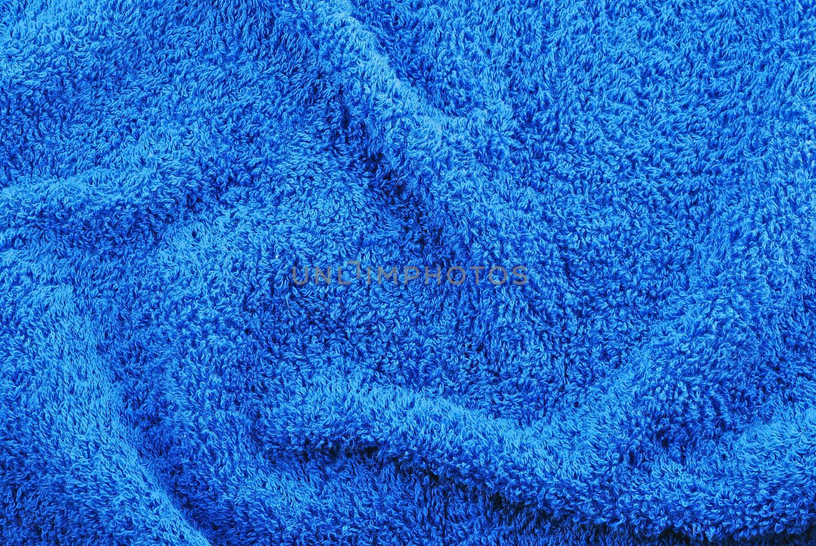 blue texture and details, terry cloth bath towel textile background