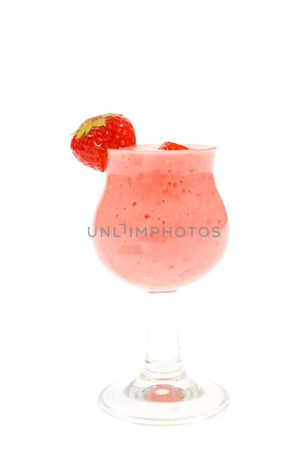 fresh strawberries smoothies  isolated on a white background by ladyminnie