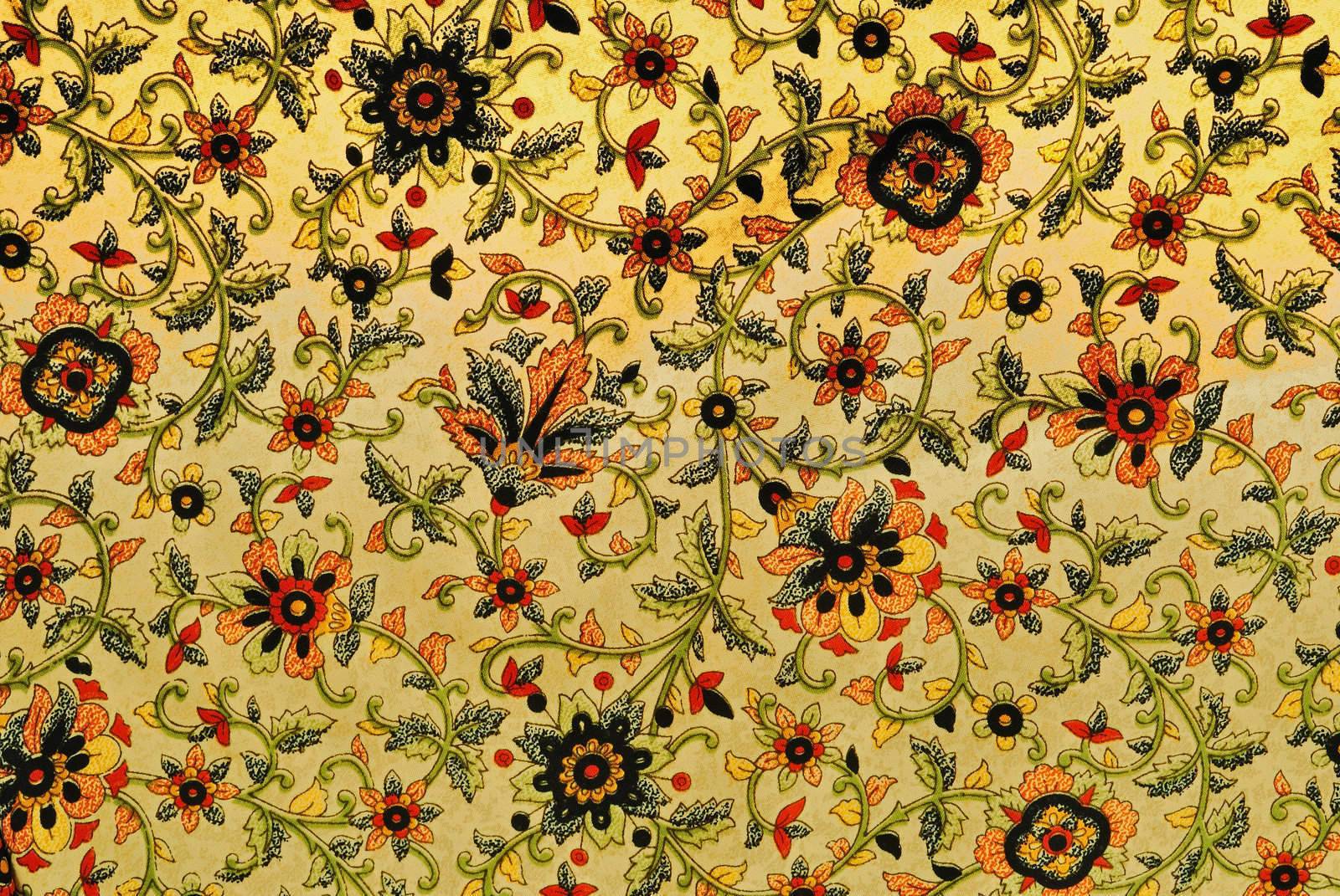vegetable decorative pattern in Indian style on fabric