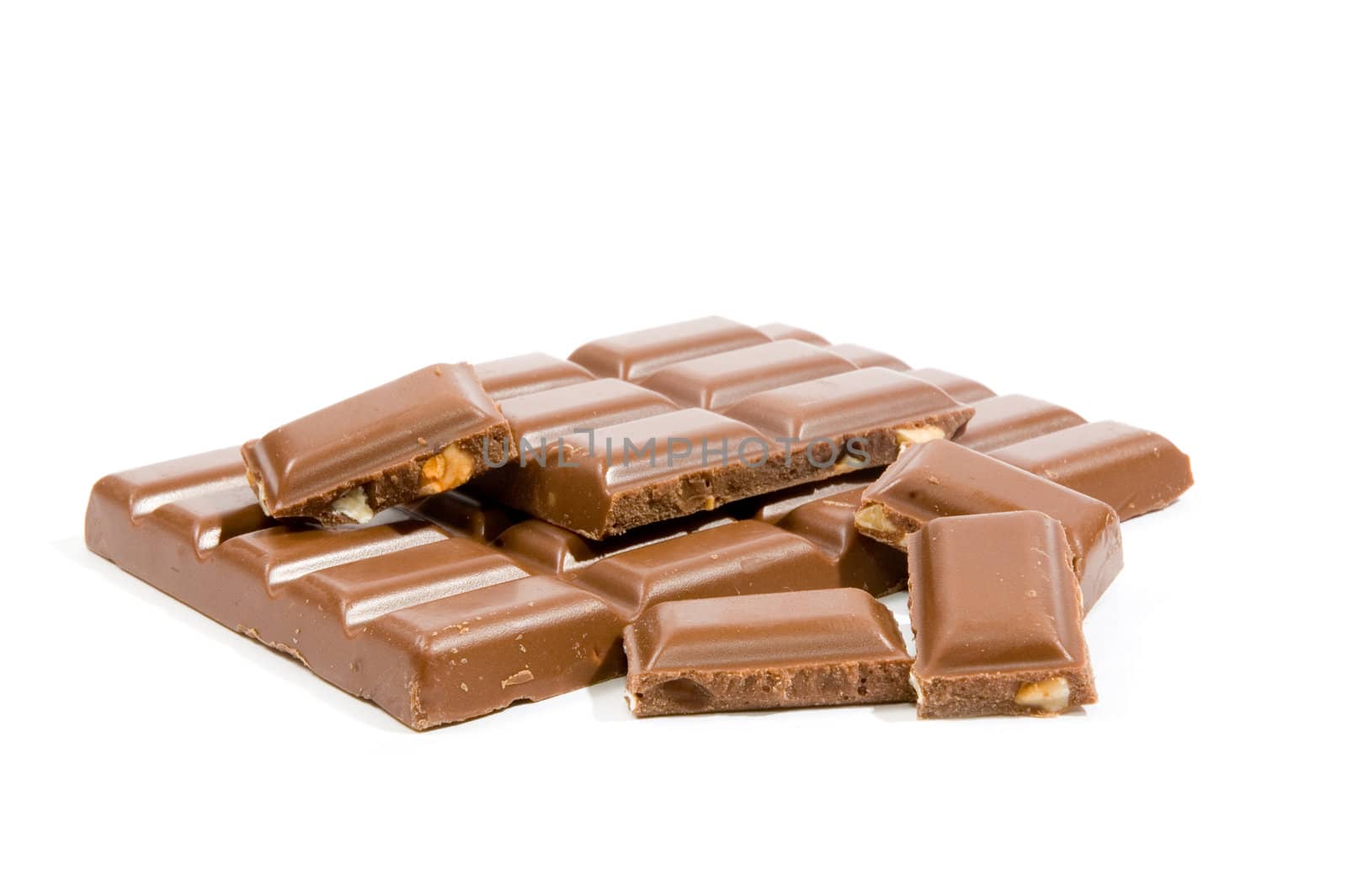 A chocolate bar isolated on white background

