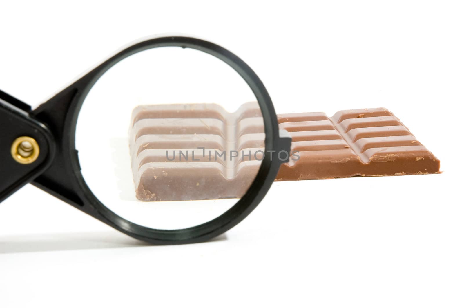 bar of chocolat sized up by a magnifying-glass by ladyminnie