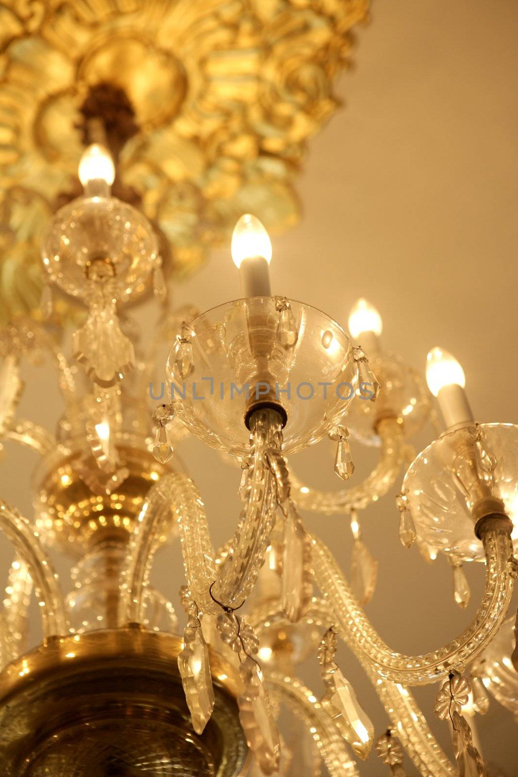 Old electric chandelier lamp, luxury decoration and lighting