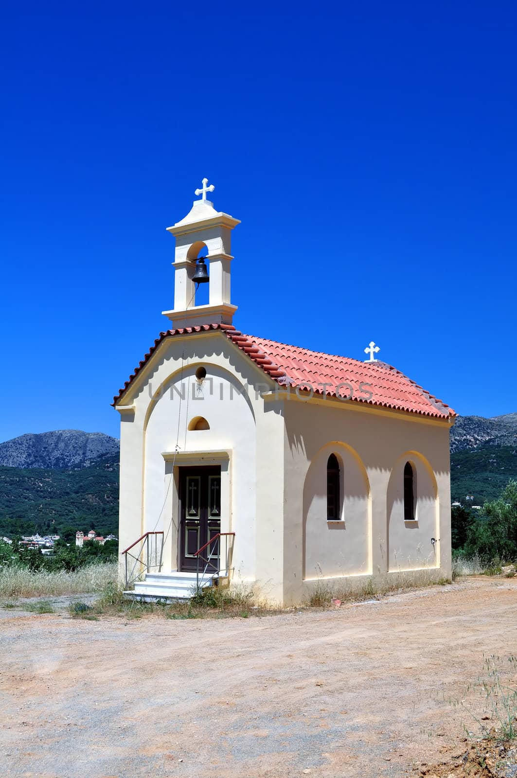 Travel photography: Greek orthodox chapel in the mountains of Crete.