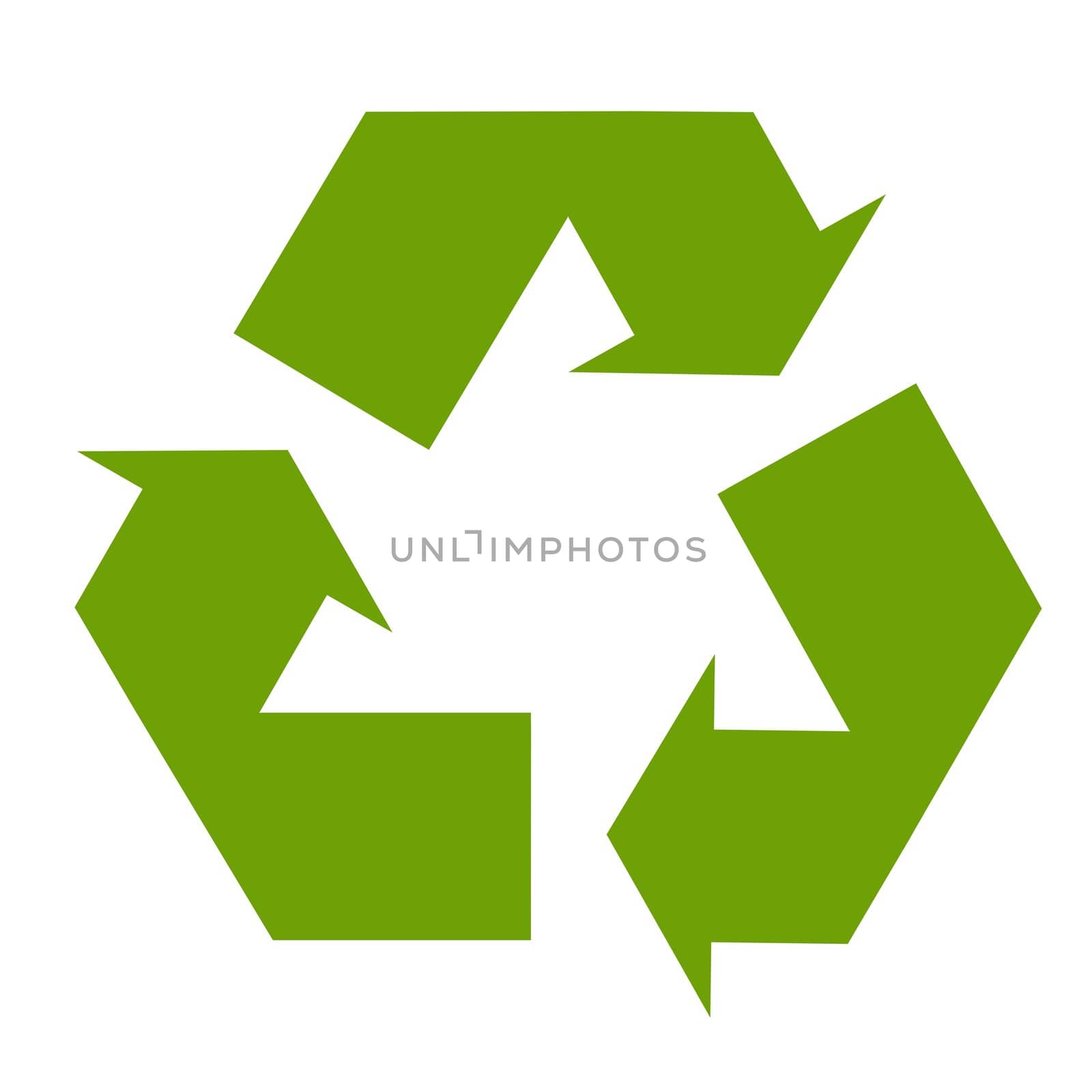 Recycle green symbol illustration on white by lunamarina