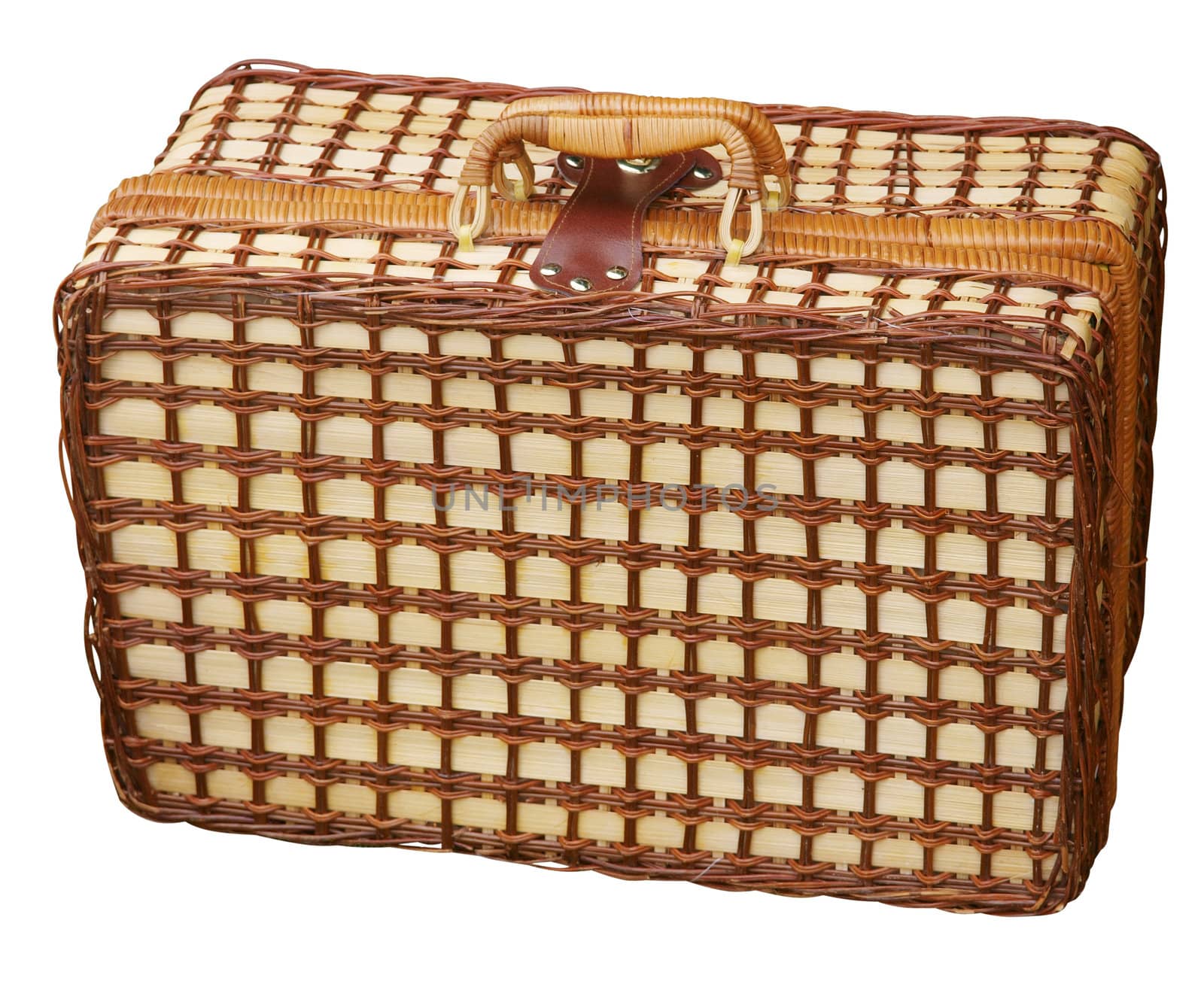 Cane Picnic Hamper isolated with clipping path