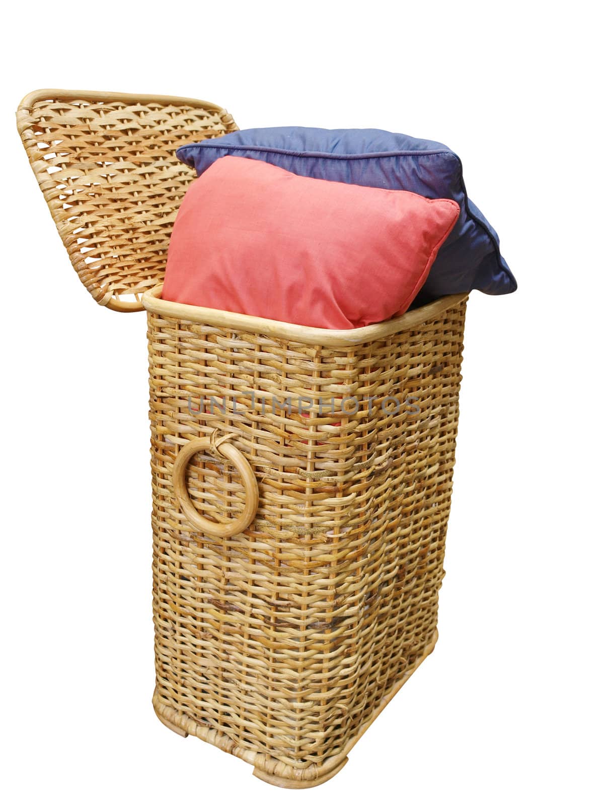 Two Cushions in a cane Hamper by MargoJH