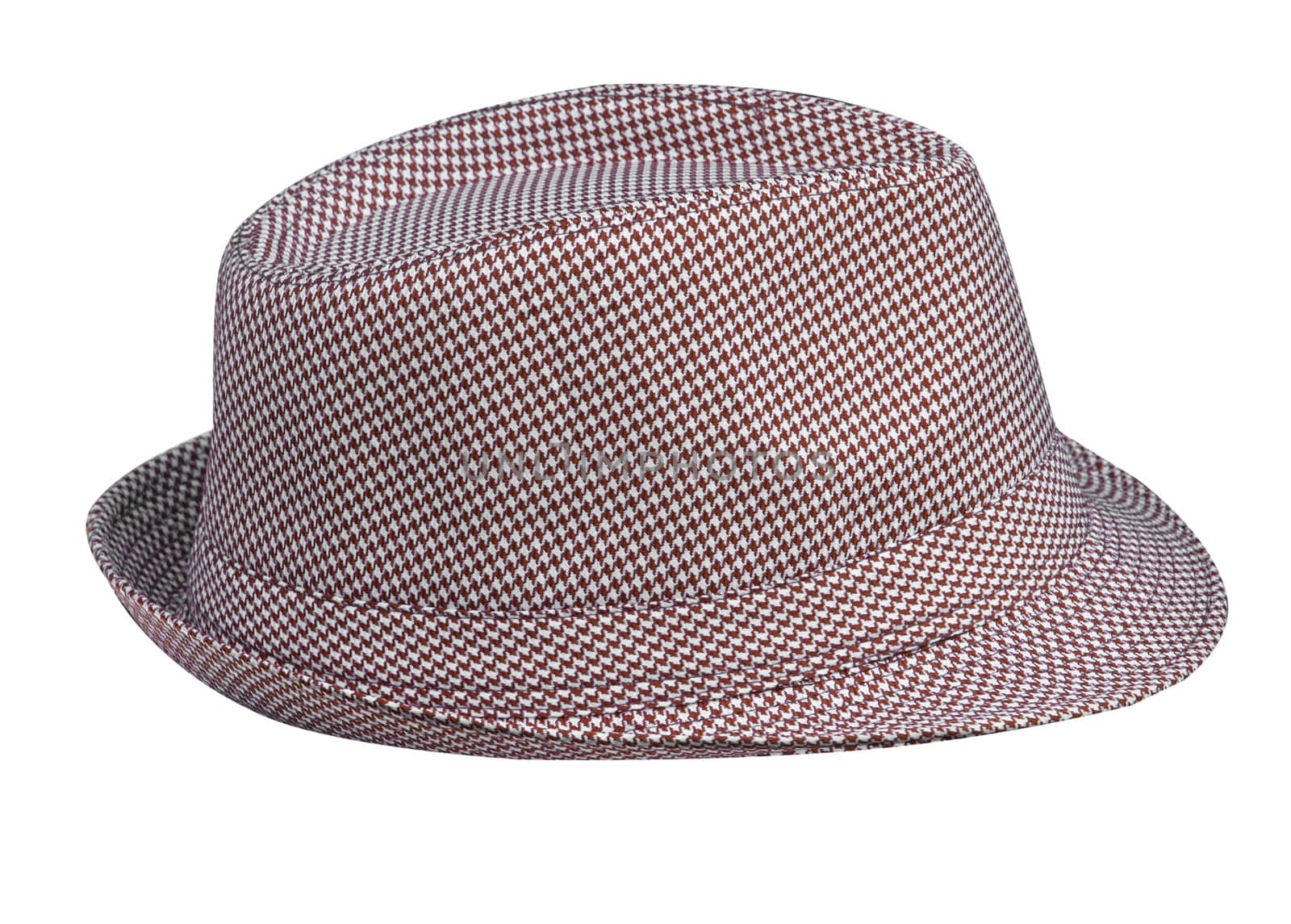 Houndstooth Pattern Mans Hat isolated with clipping path