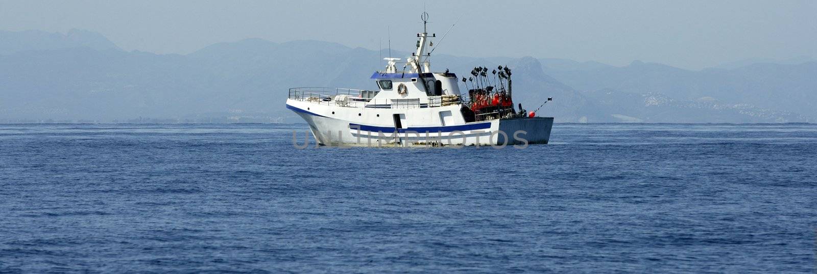 Mediterranean longliner boat working in Alicante to catch swordfish