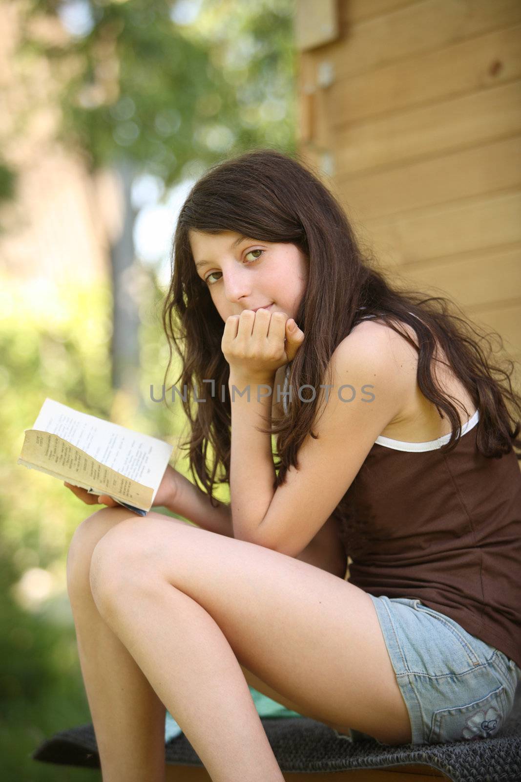 The schoolgirl with book
