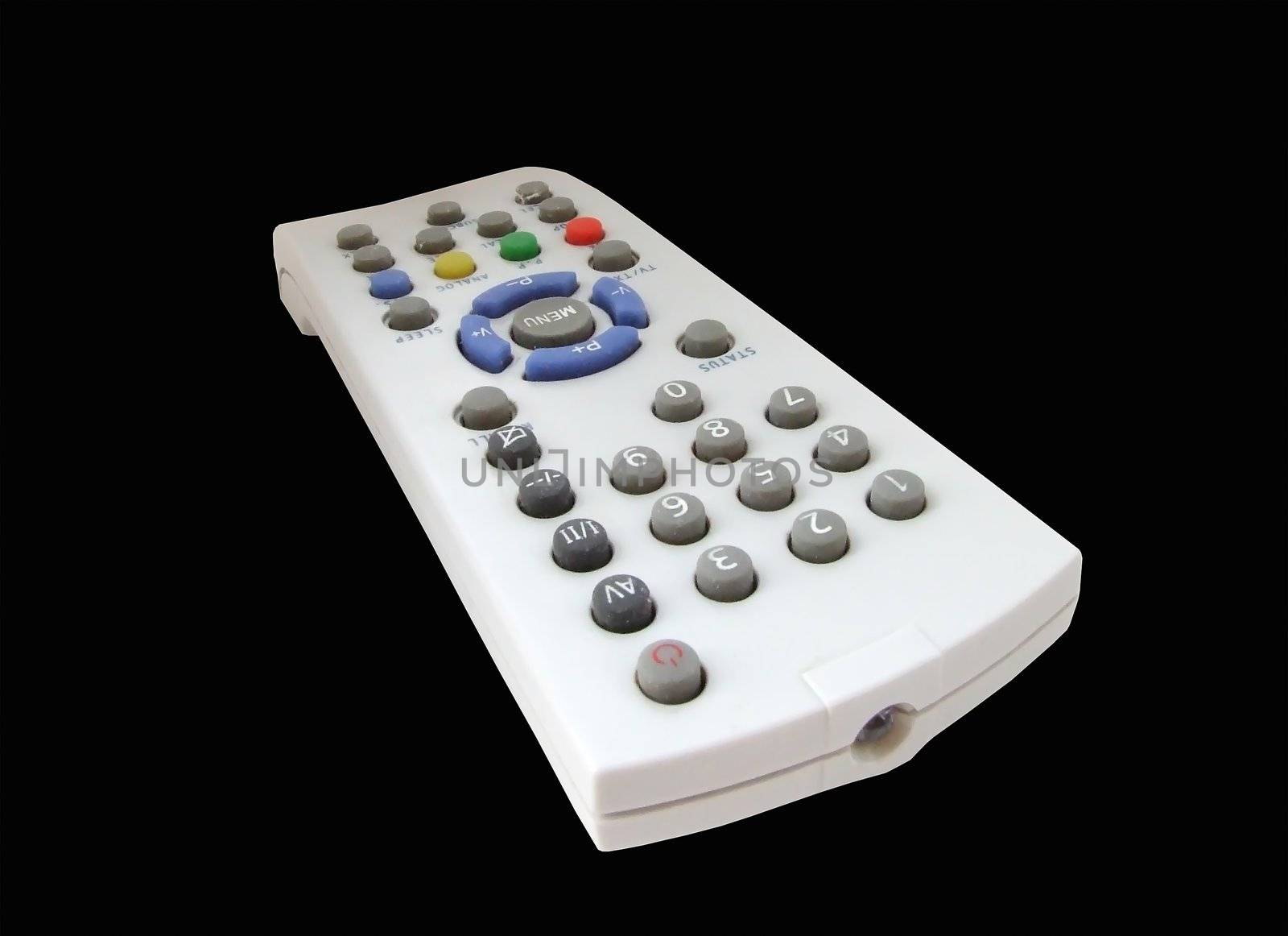remote control isolated on black, with clipping path