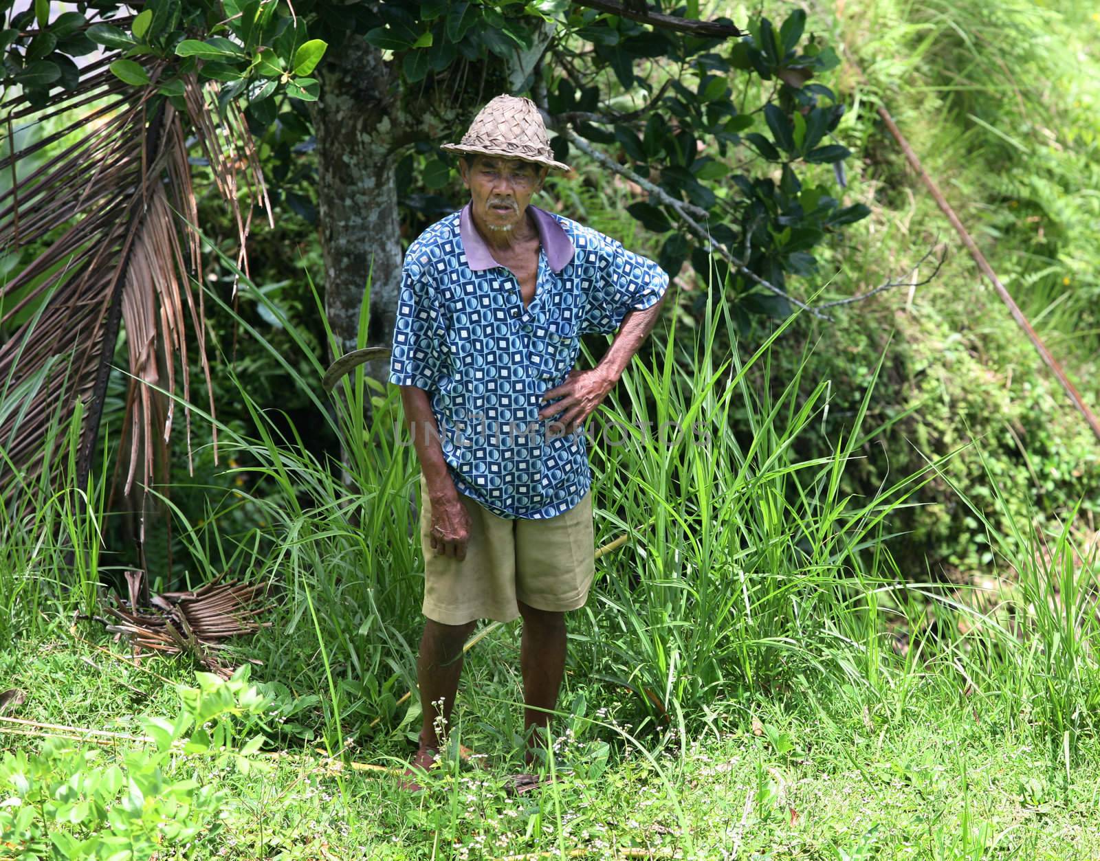 The old man in hat. Bali. Indonesia