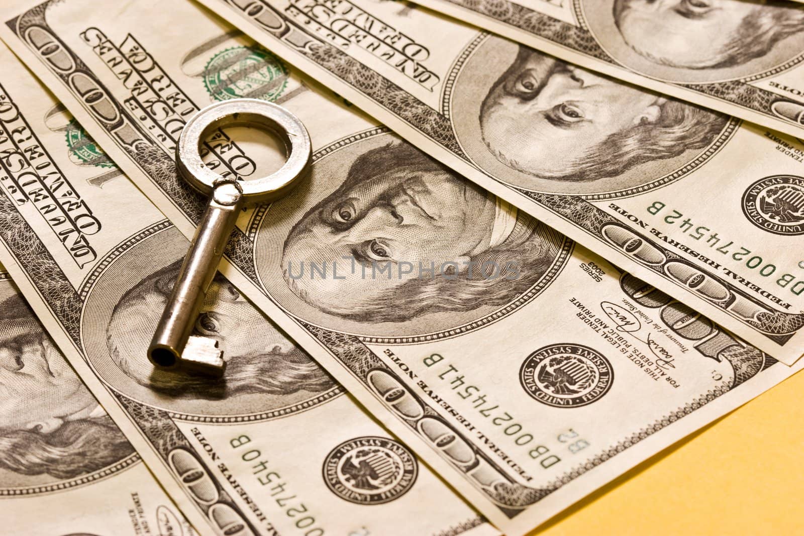 money series: some dollar banknote and the the key