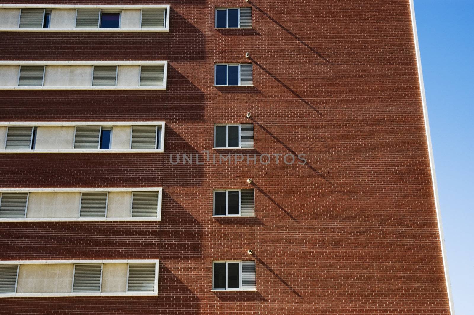 Apartment block with brick cladding 