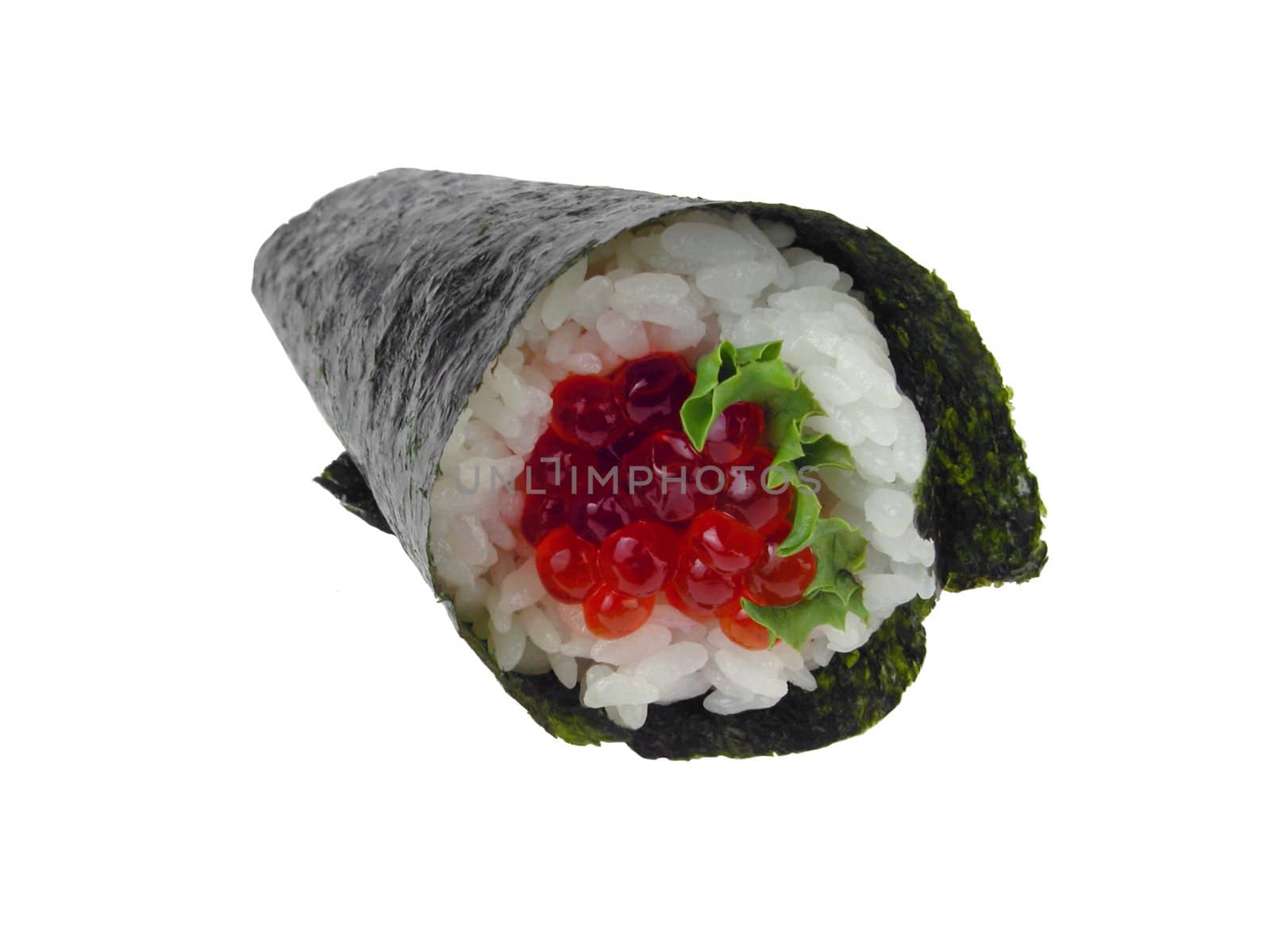 Salmon roe temaki(hand roll)-party style sushi        