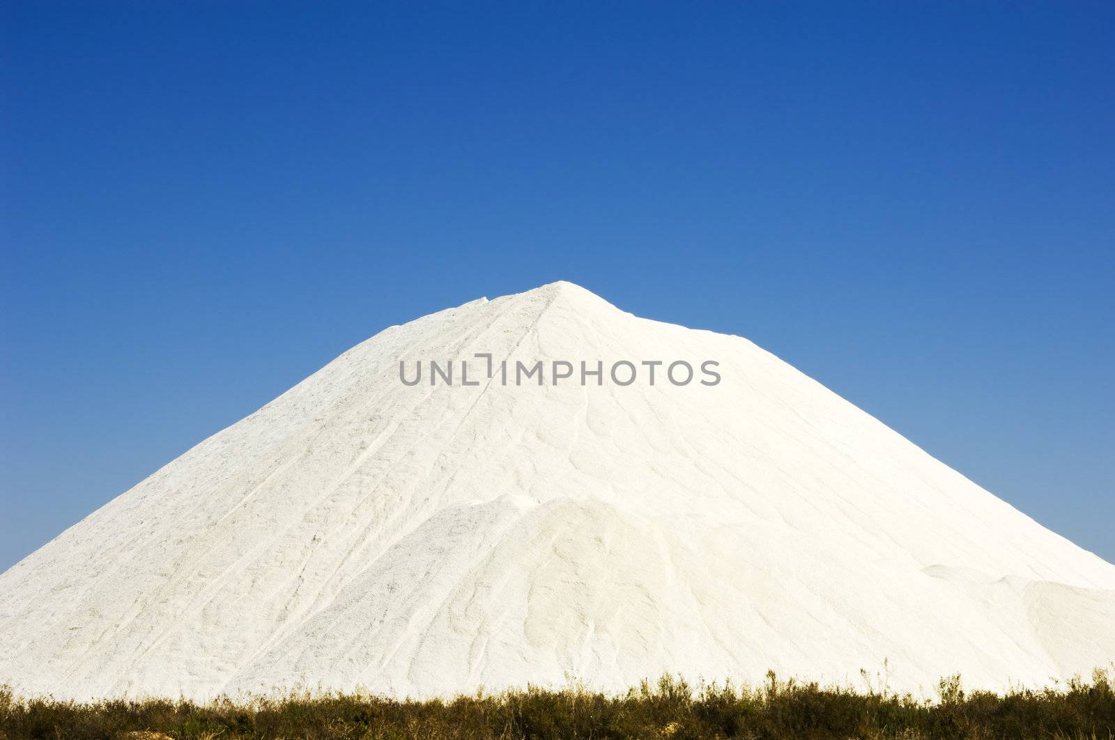 Heap of sea salt in a marsh, Algarve, Portugal