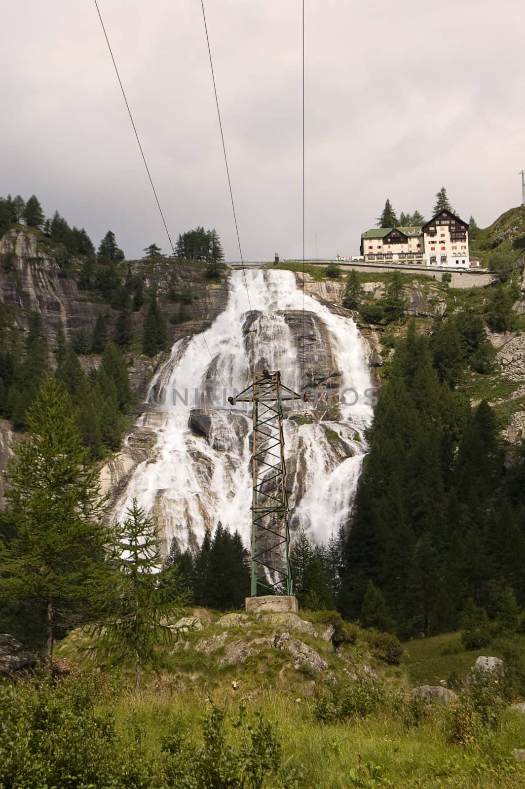 The Toce Waterfall used for hydroelectric purposes, Val Formazza, Italy
