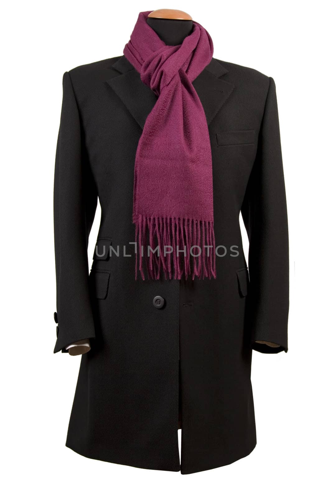 Front view of black elegant suit, business fashion