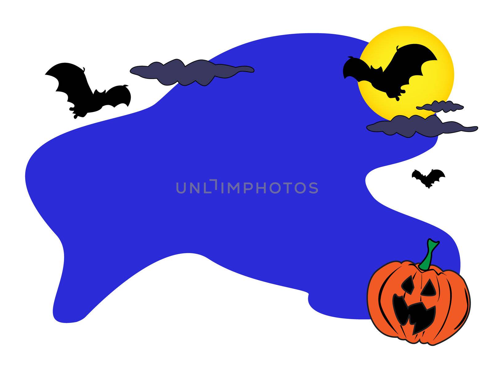 Fun halloween cartoon background card with ample room for your text.