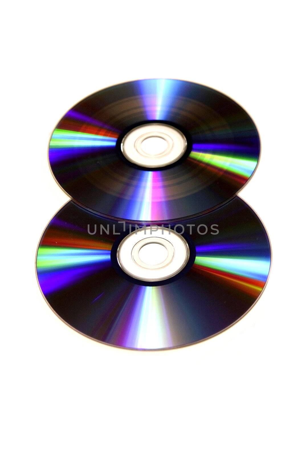 two dvds electronic storage media isolated by leafy