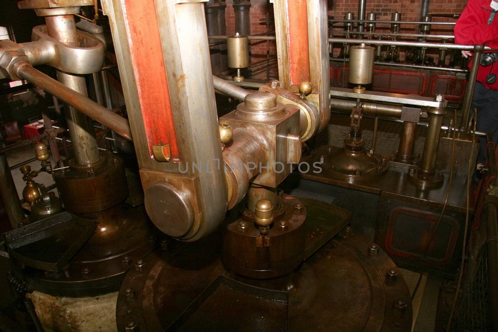 pistons on a steam driven water pump