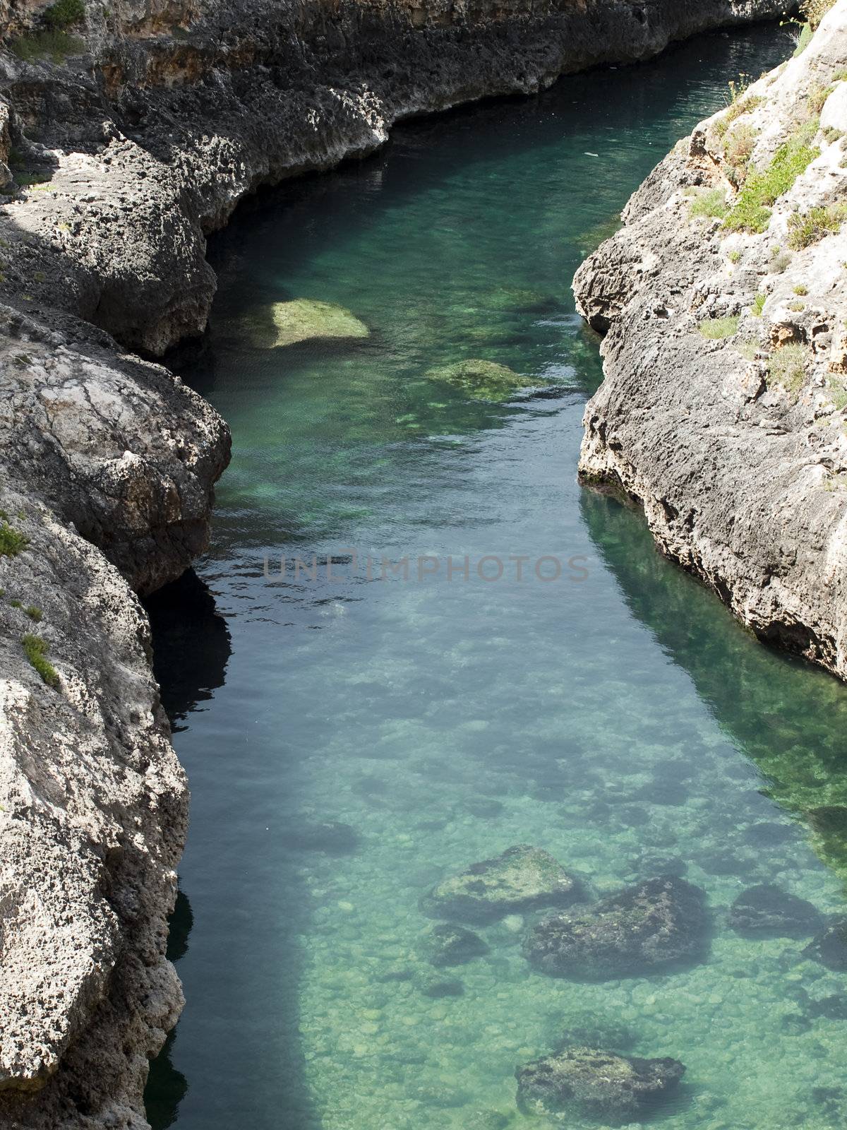 Beautiful sea inlet on the island of Gozo in Malta