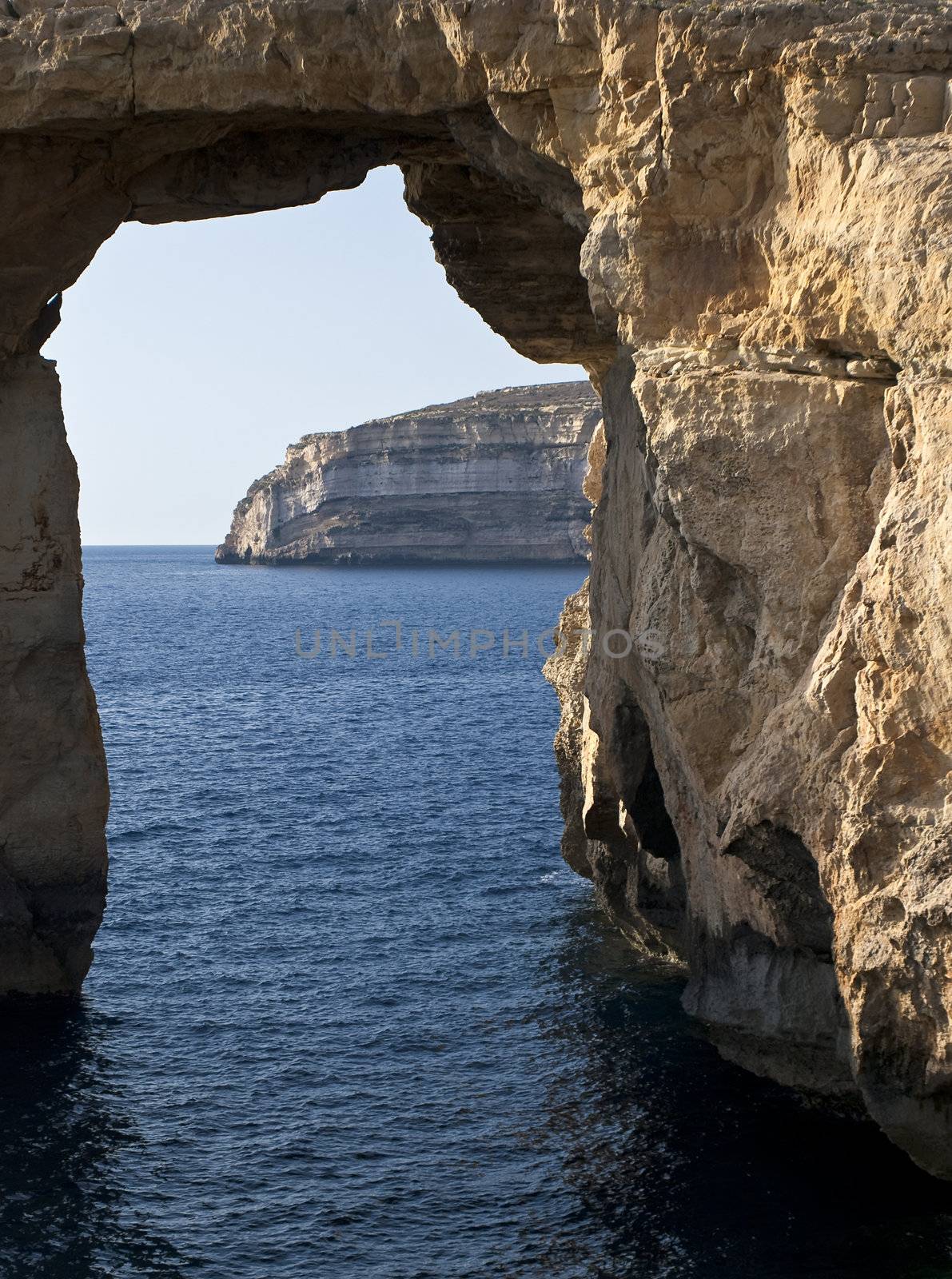 The Azure Window is a unique massive geologic formation in Gozo in Malta