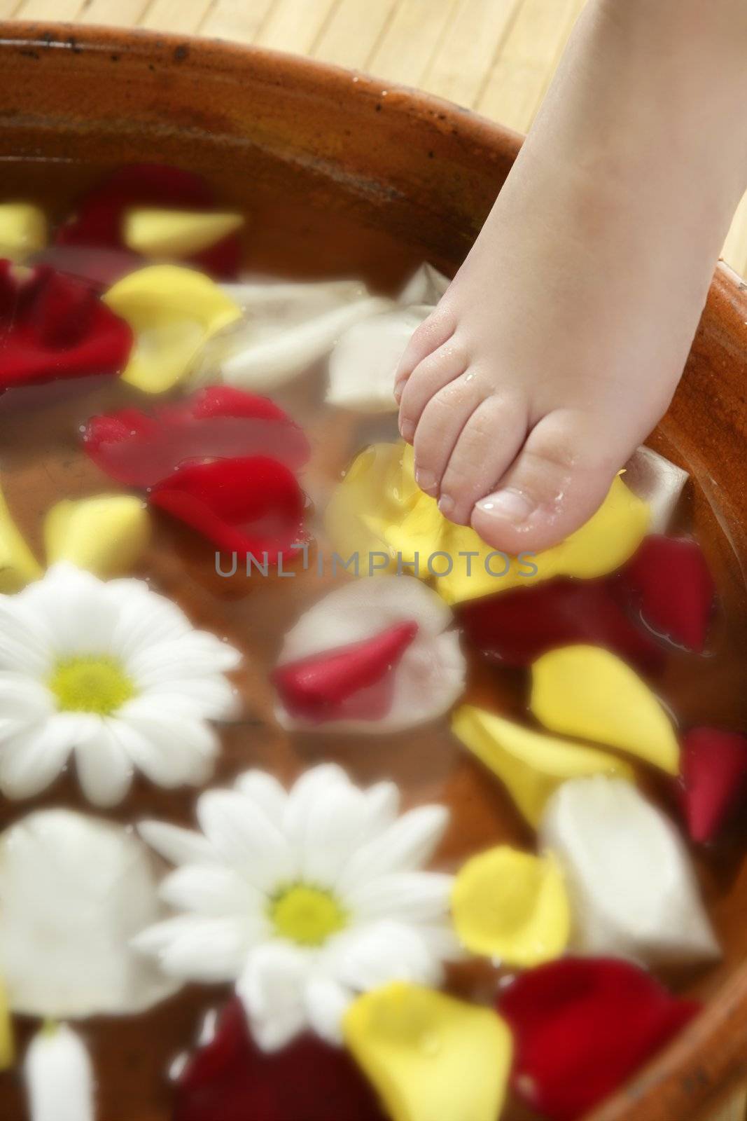 Aromatherapy, flowers feet bath, rose petal by lunamarina