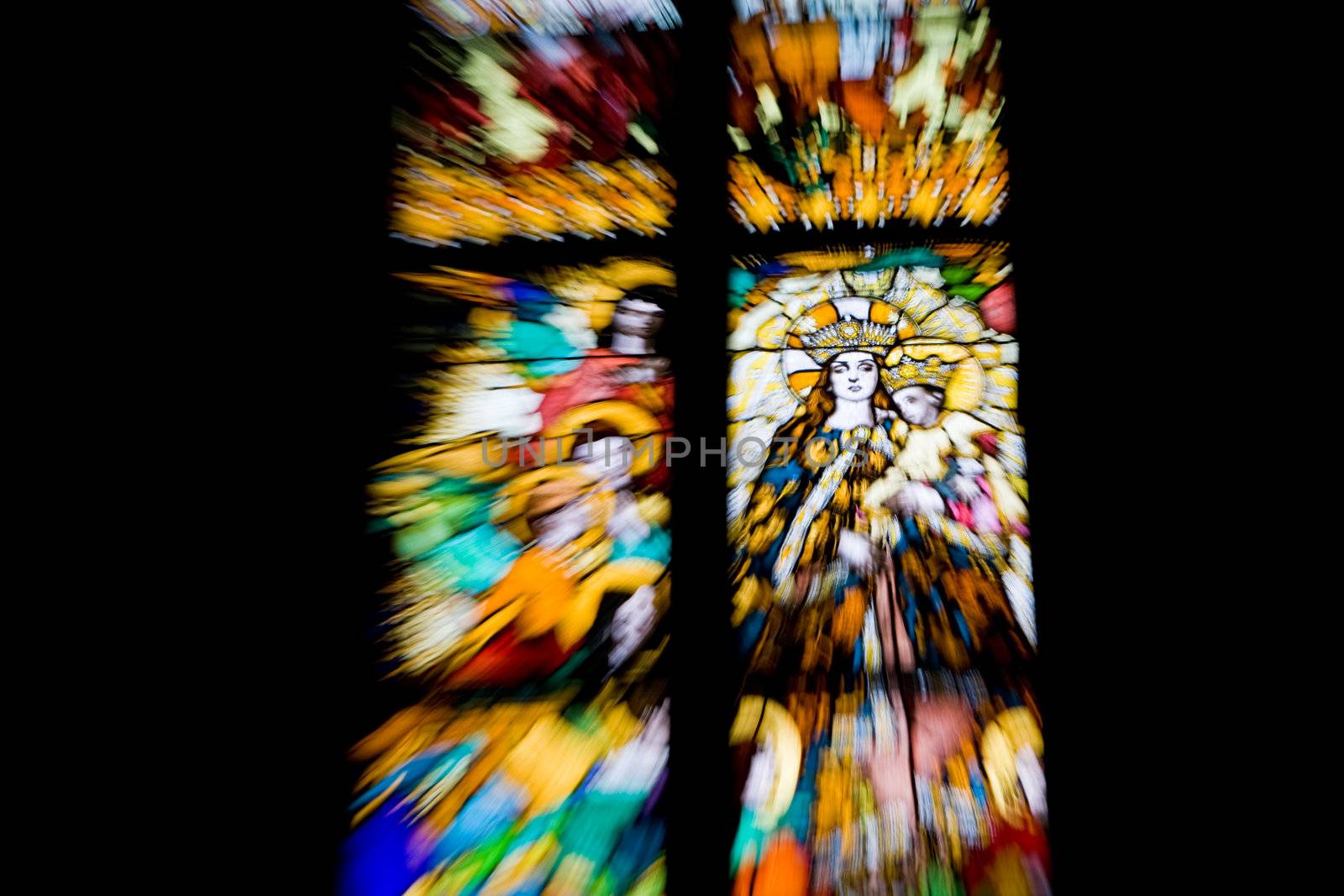 Stained glass with motion blur done with the camera, not photoshopped