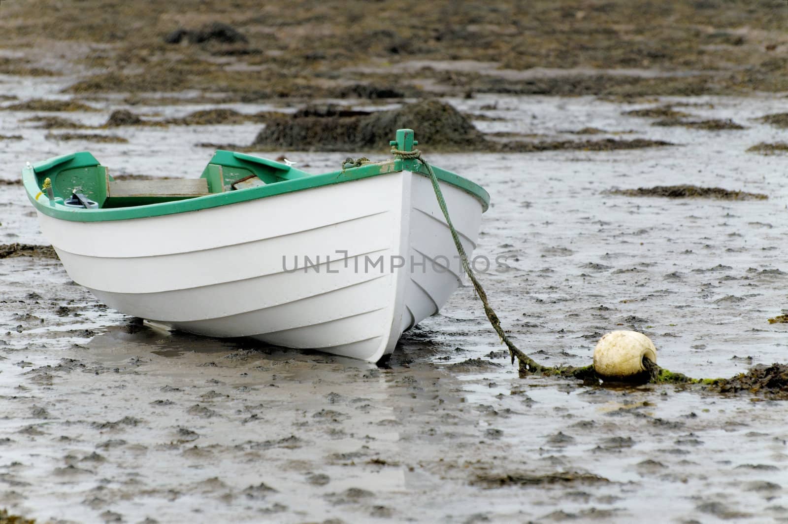 Empty rowboat at Western Ireland