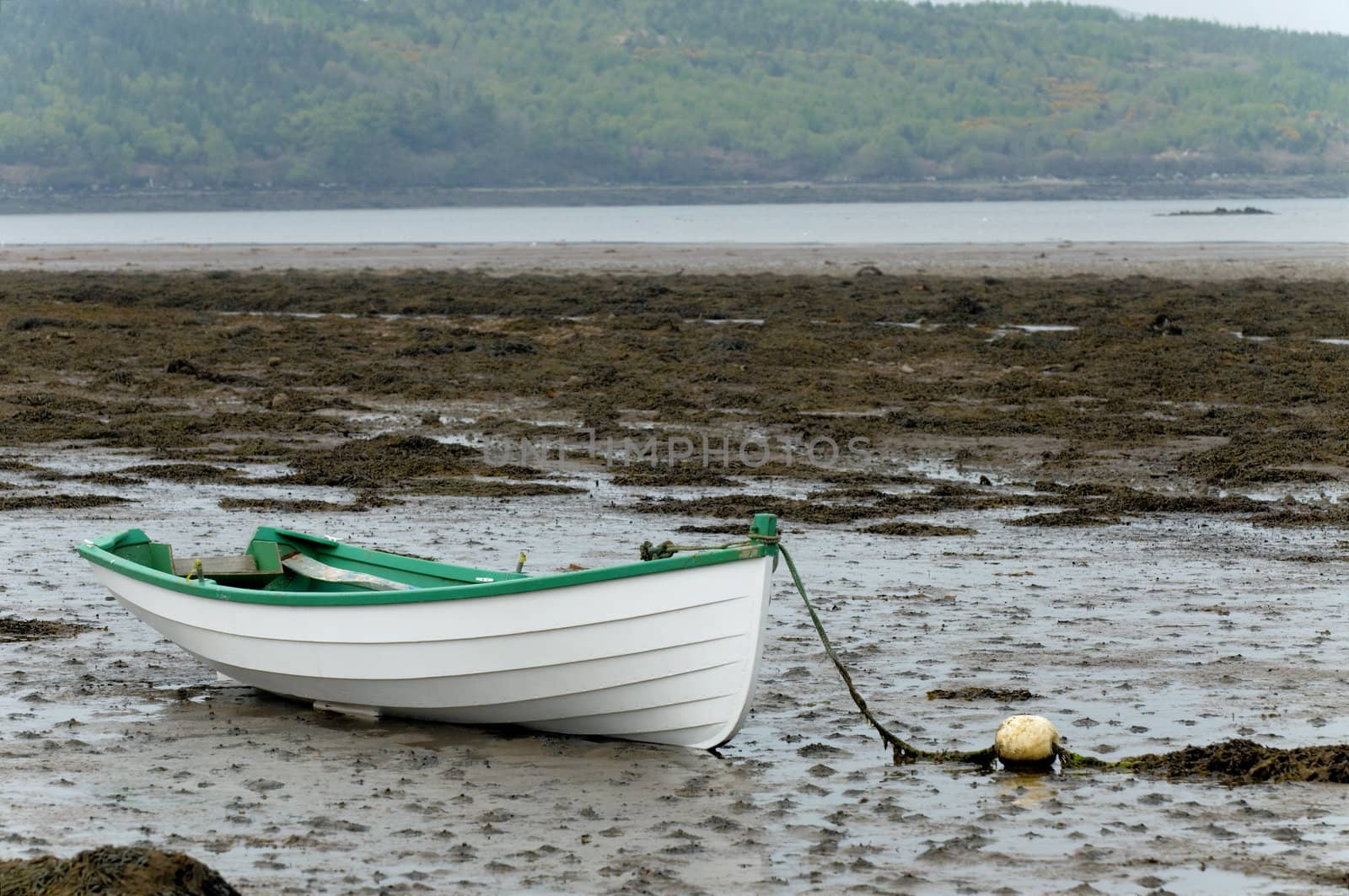 Empty rowboat at Western Ireland