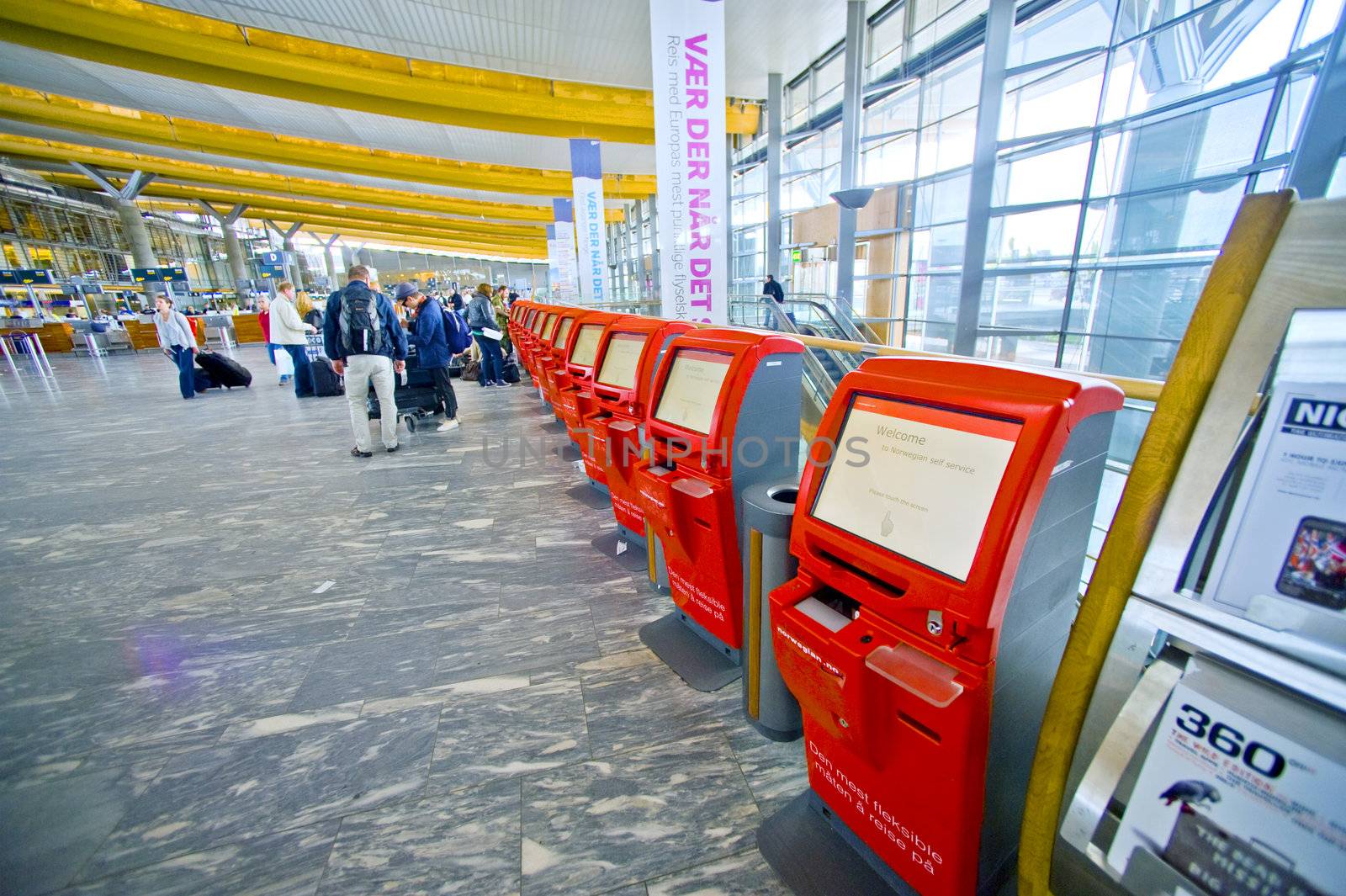 Check in terminals at the airport of Oslo
