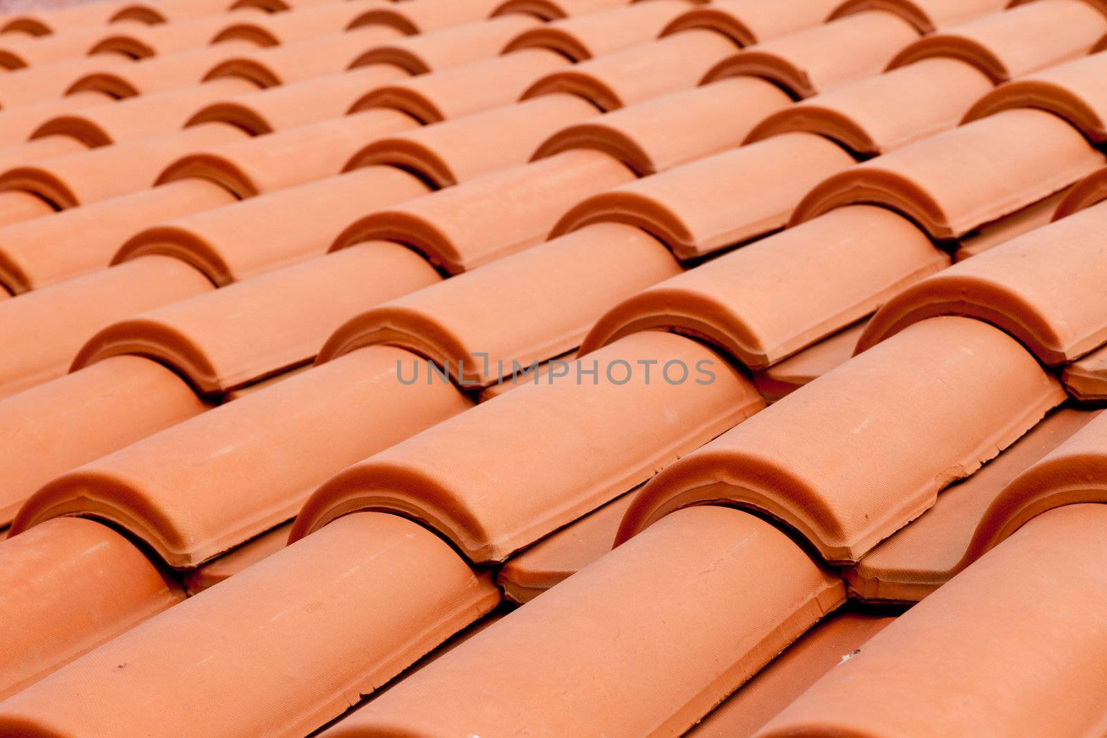 Background texture pattern of red ceramic roof shingles